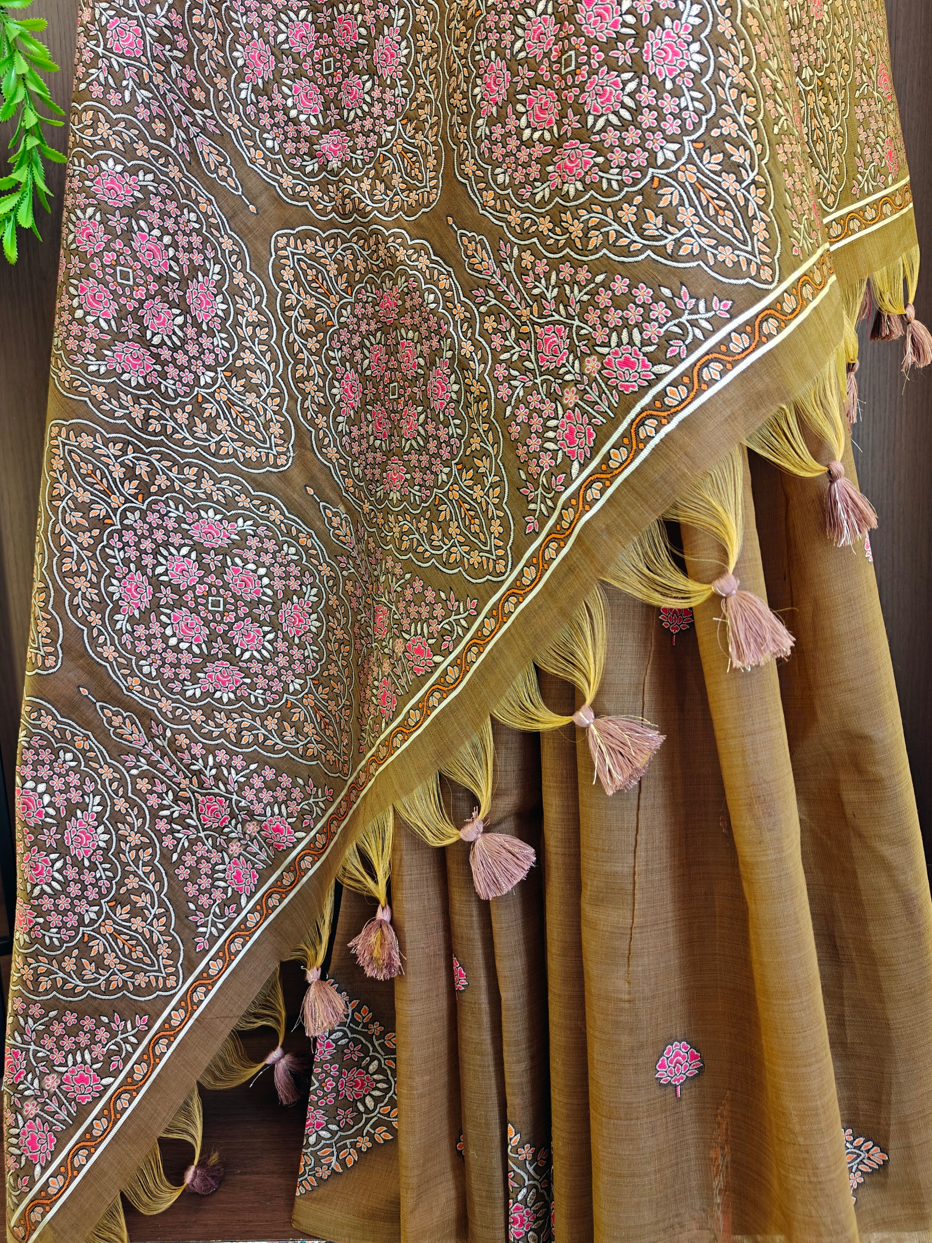 Luxor Gold Resham Woven Muga Cotton Saree