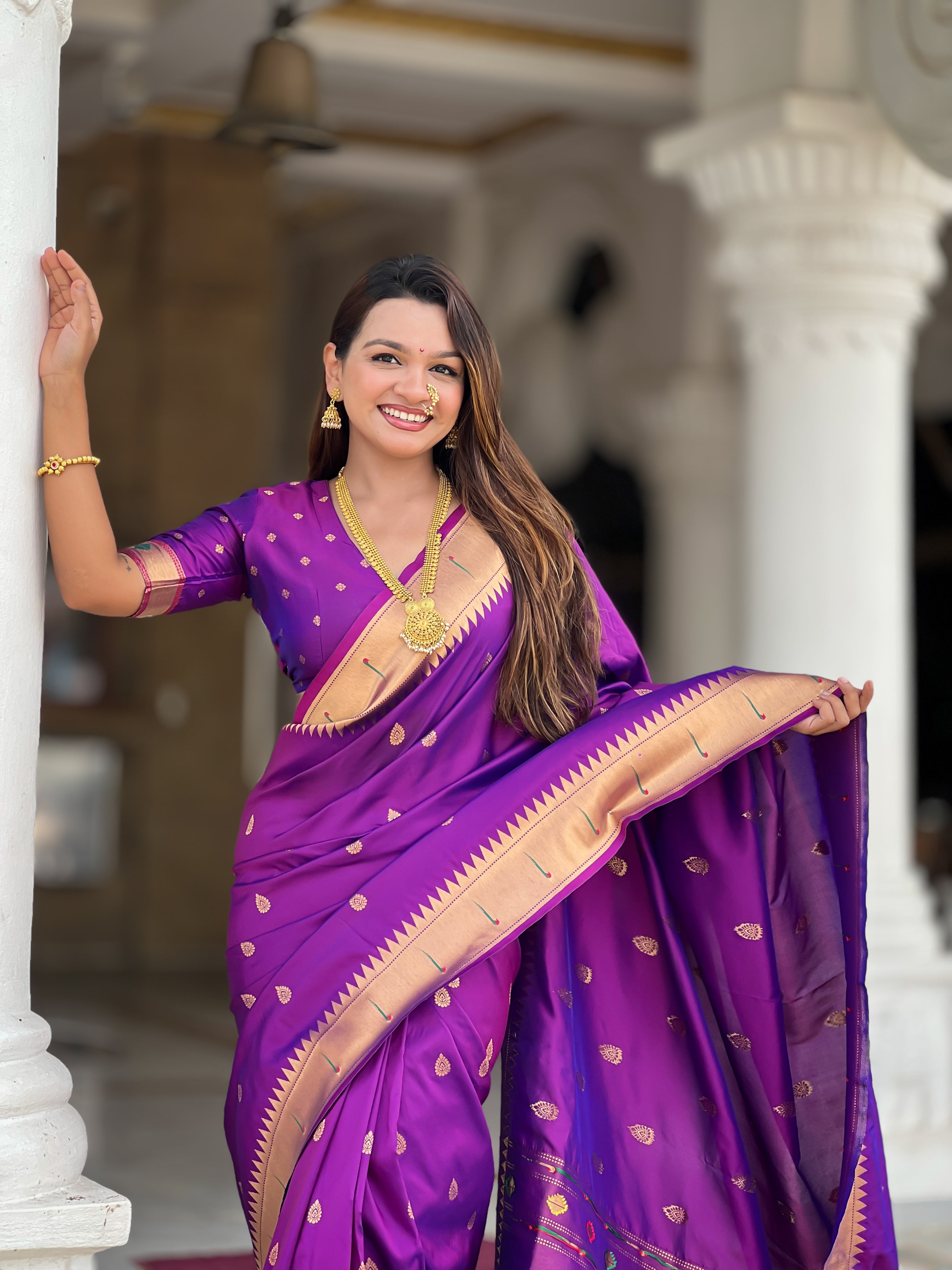 Magenta Soft Paithani Silk Saree