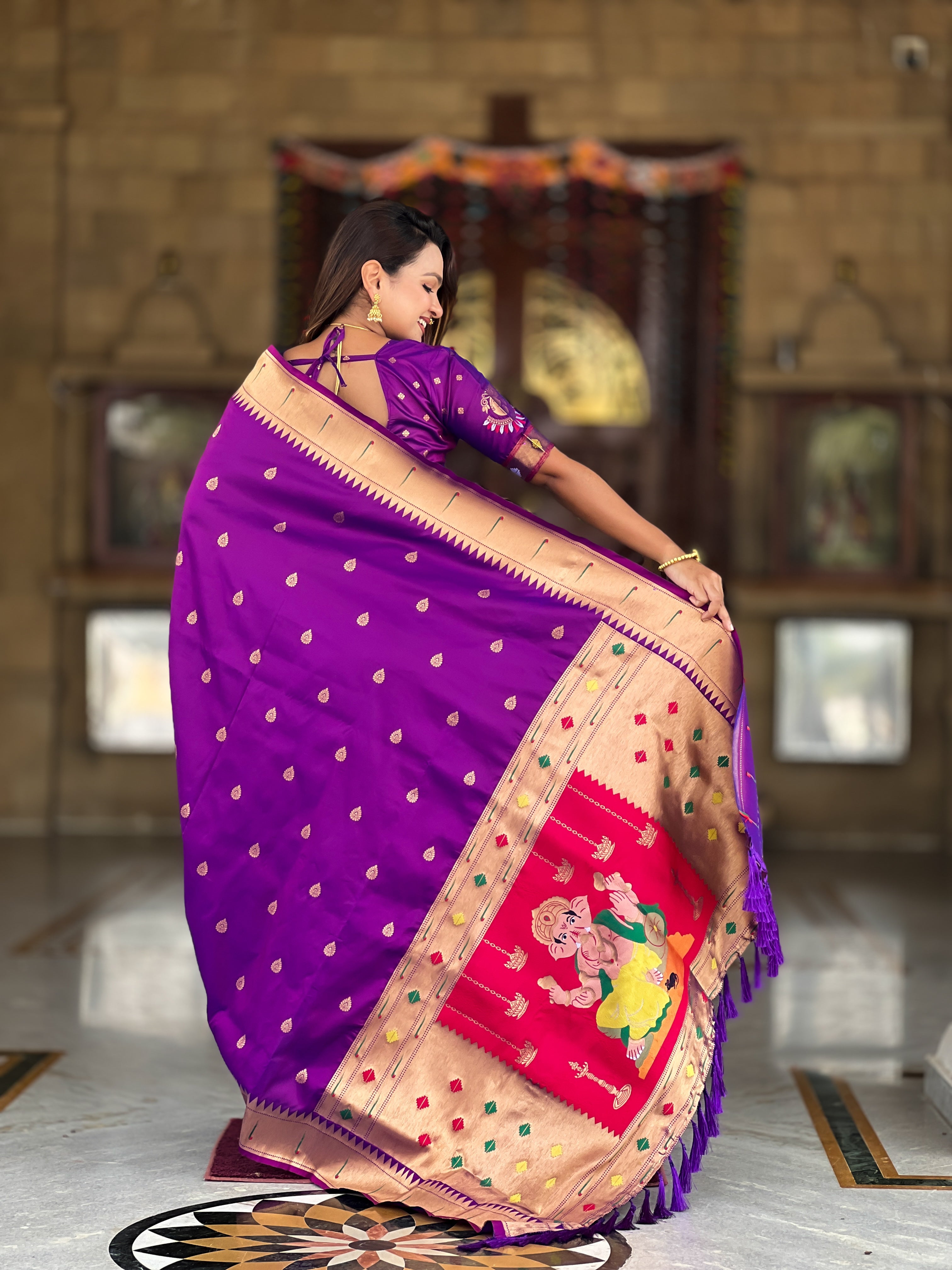 Magenta Soft Paithani Silk Saree