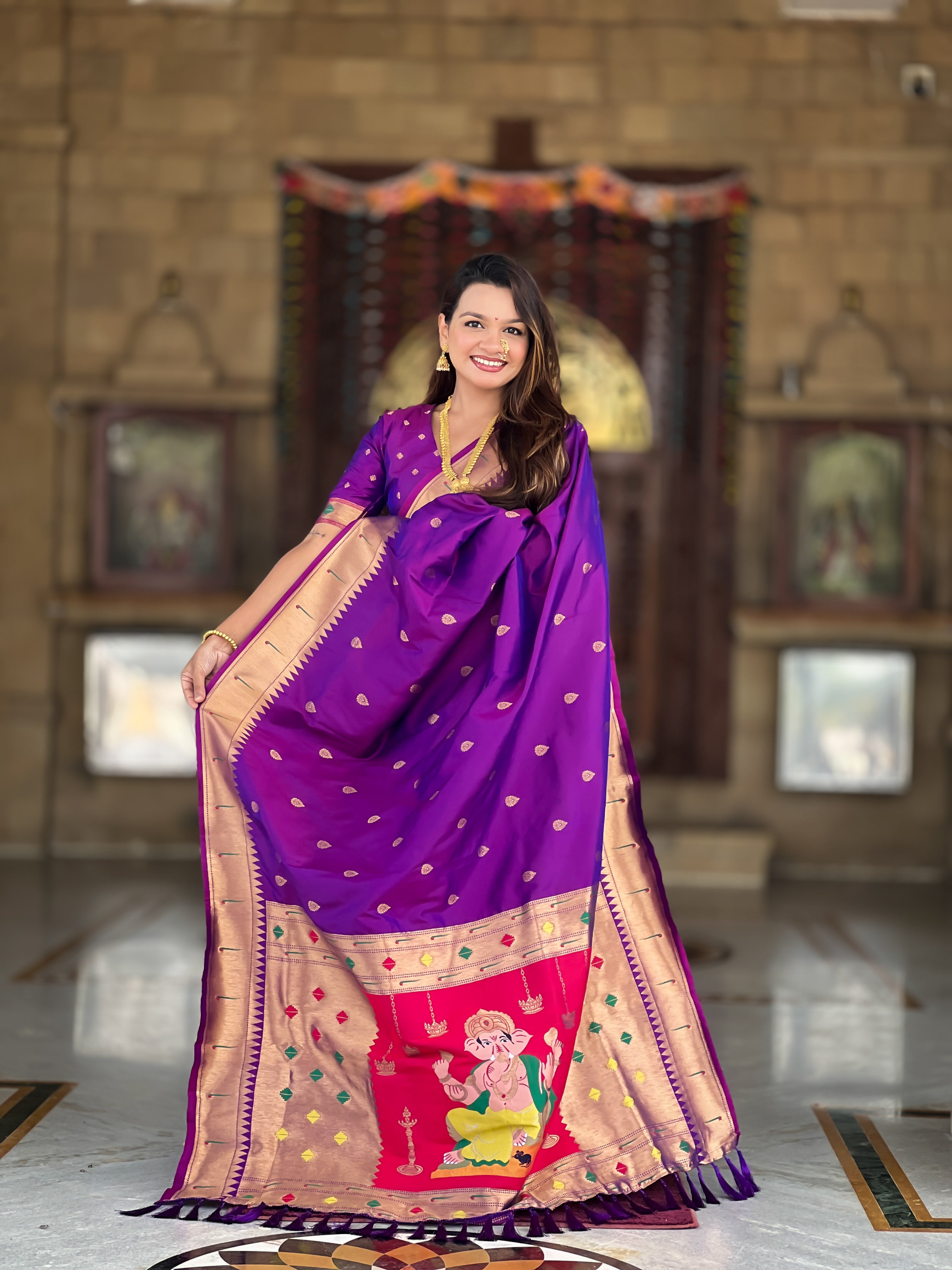 Magenta Soft Paithani Silk Saree