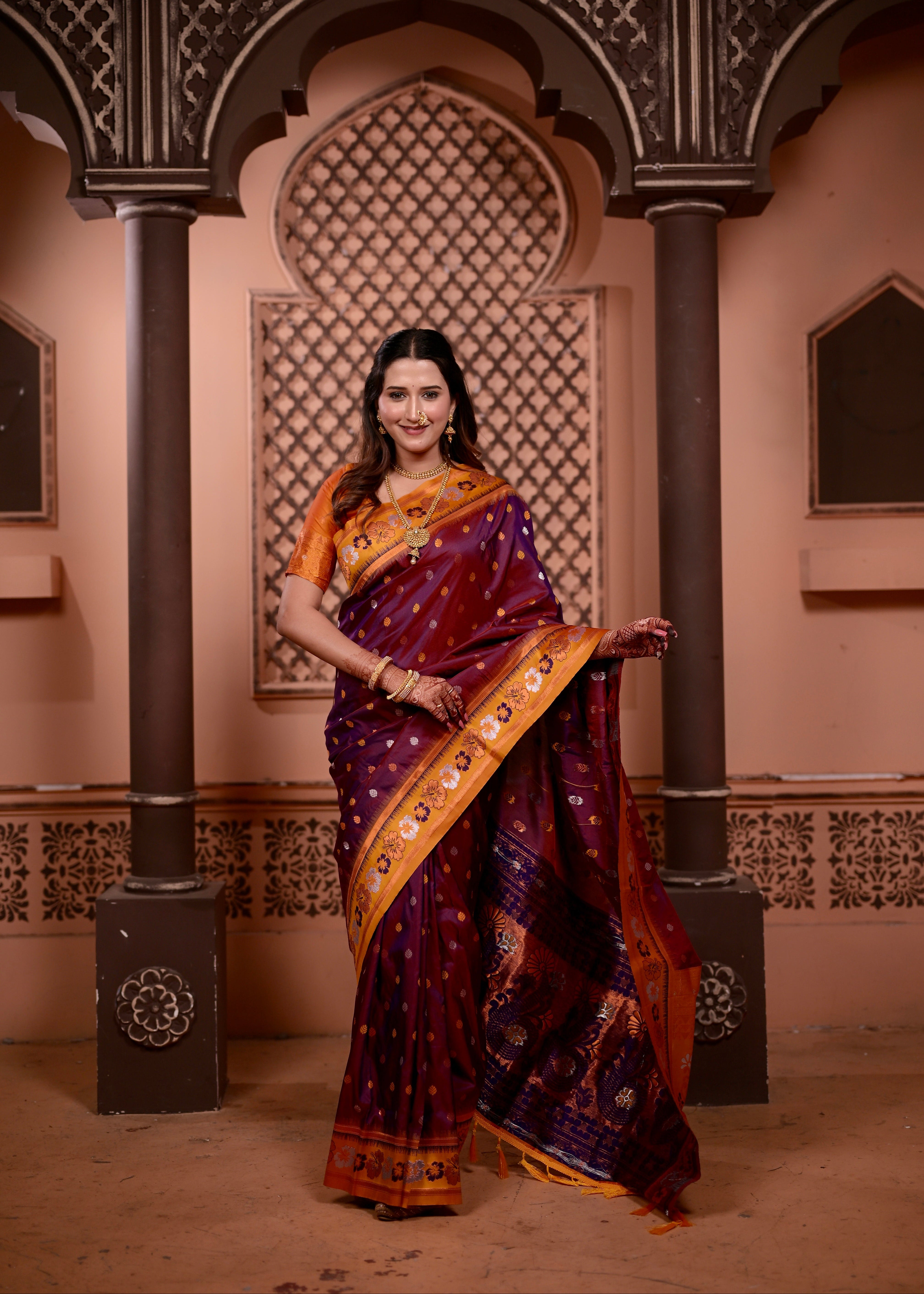 Maroon Traditional Soft Silk Saree