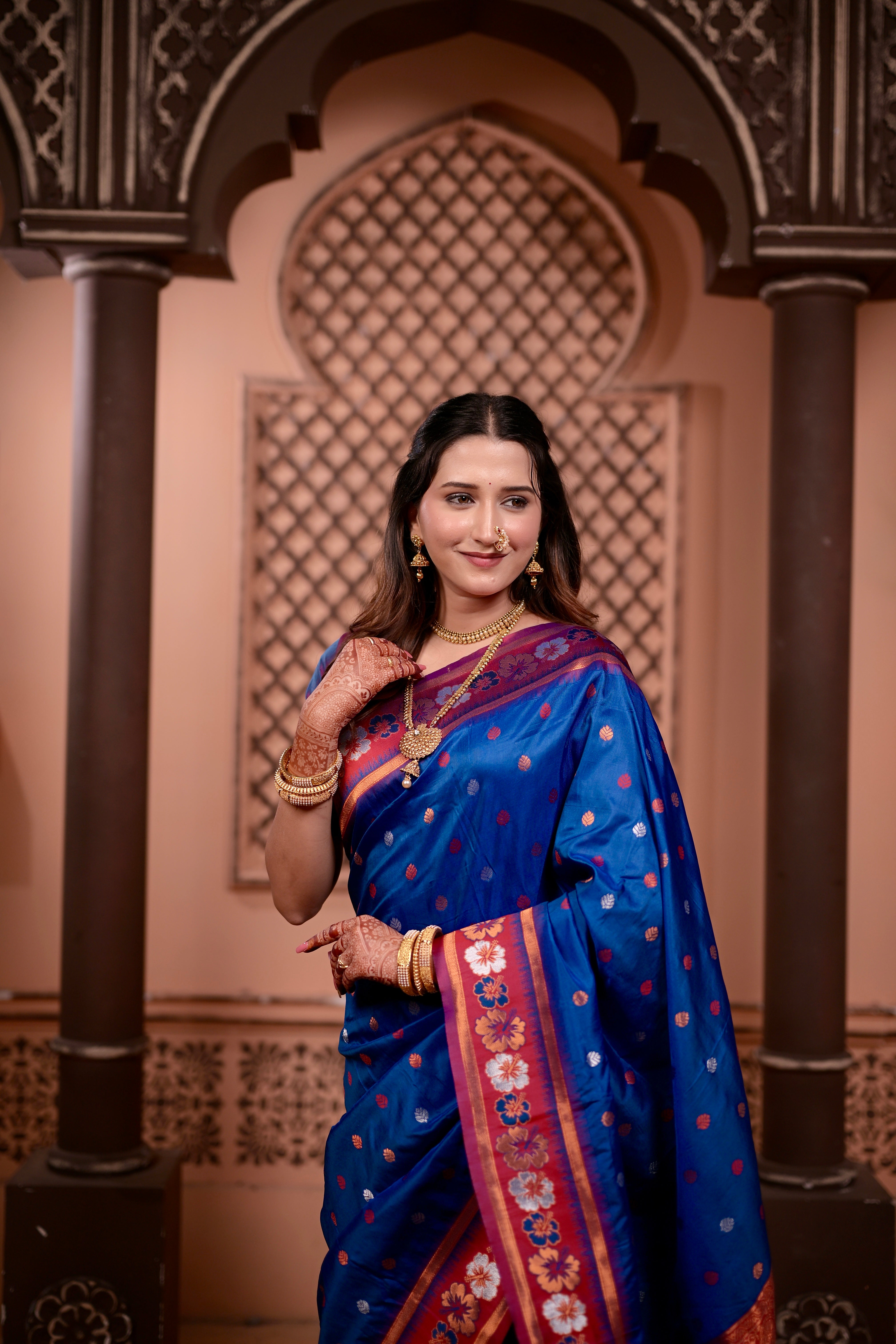 Navy Blue Traditional Soft Silk Saree