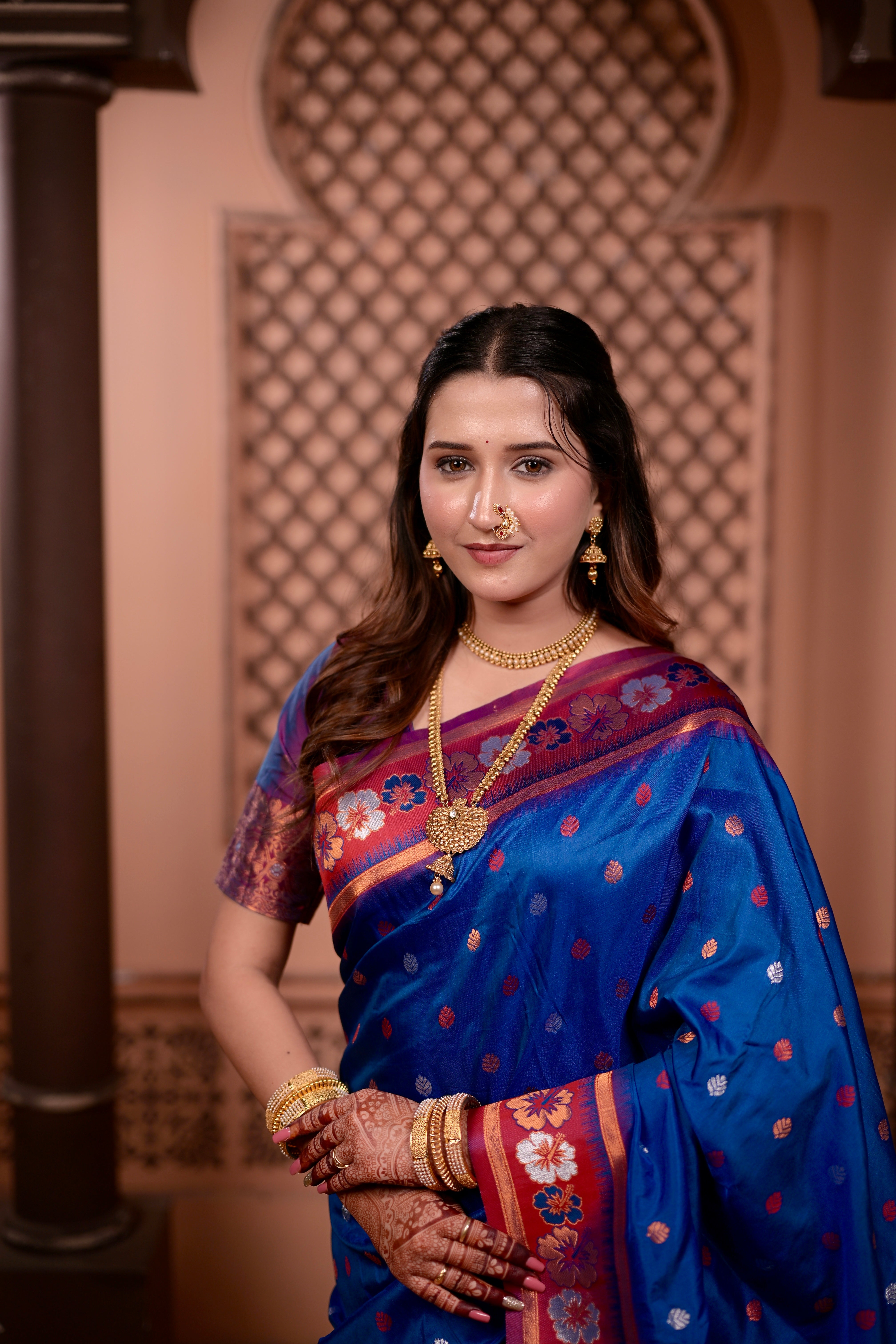 Navy Blue Traditional Soft Silk Saree