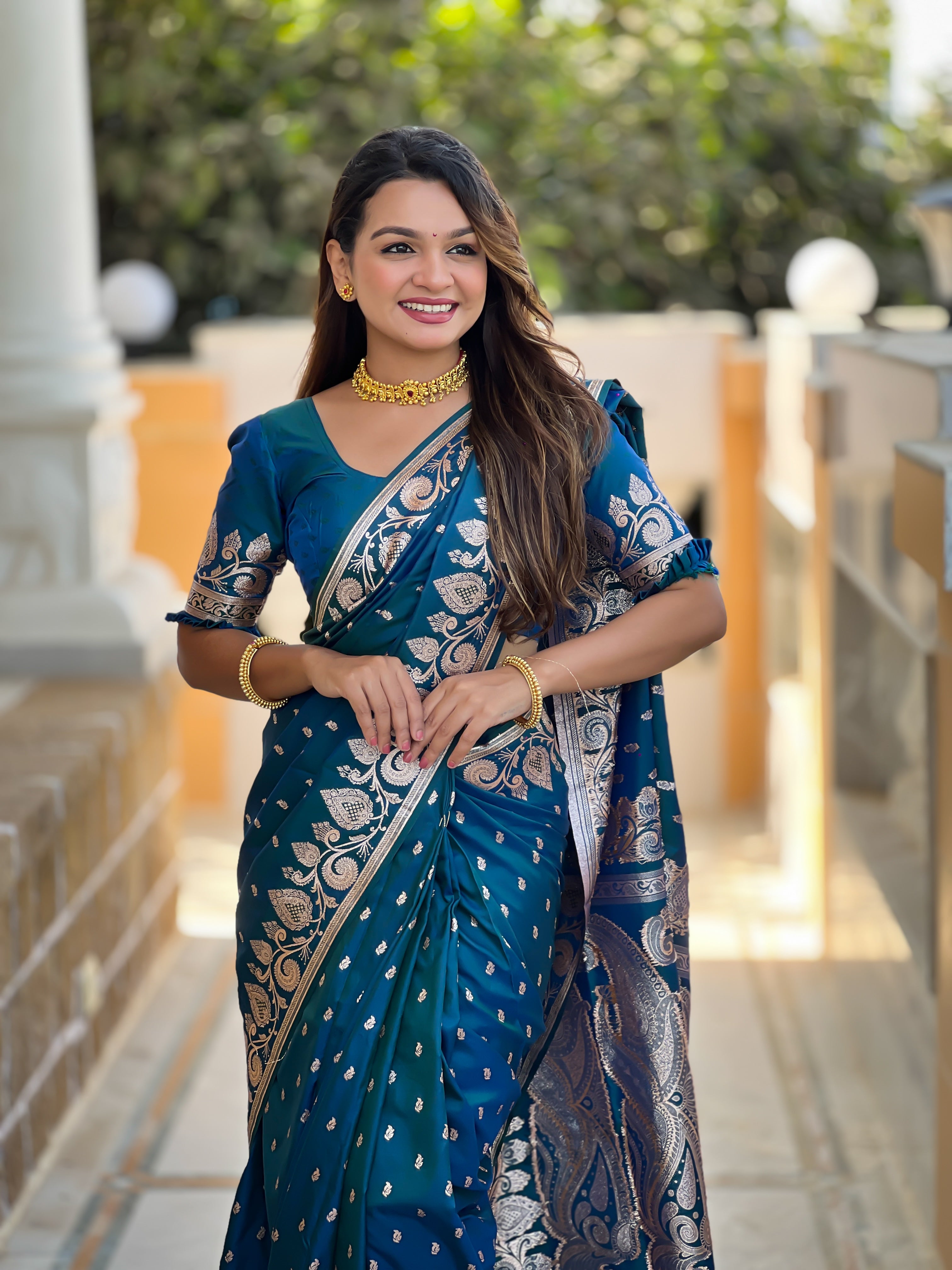 Peacock Soft Banarasi Silk Saree