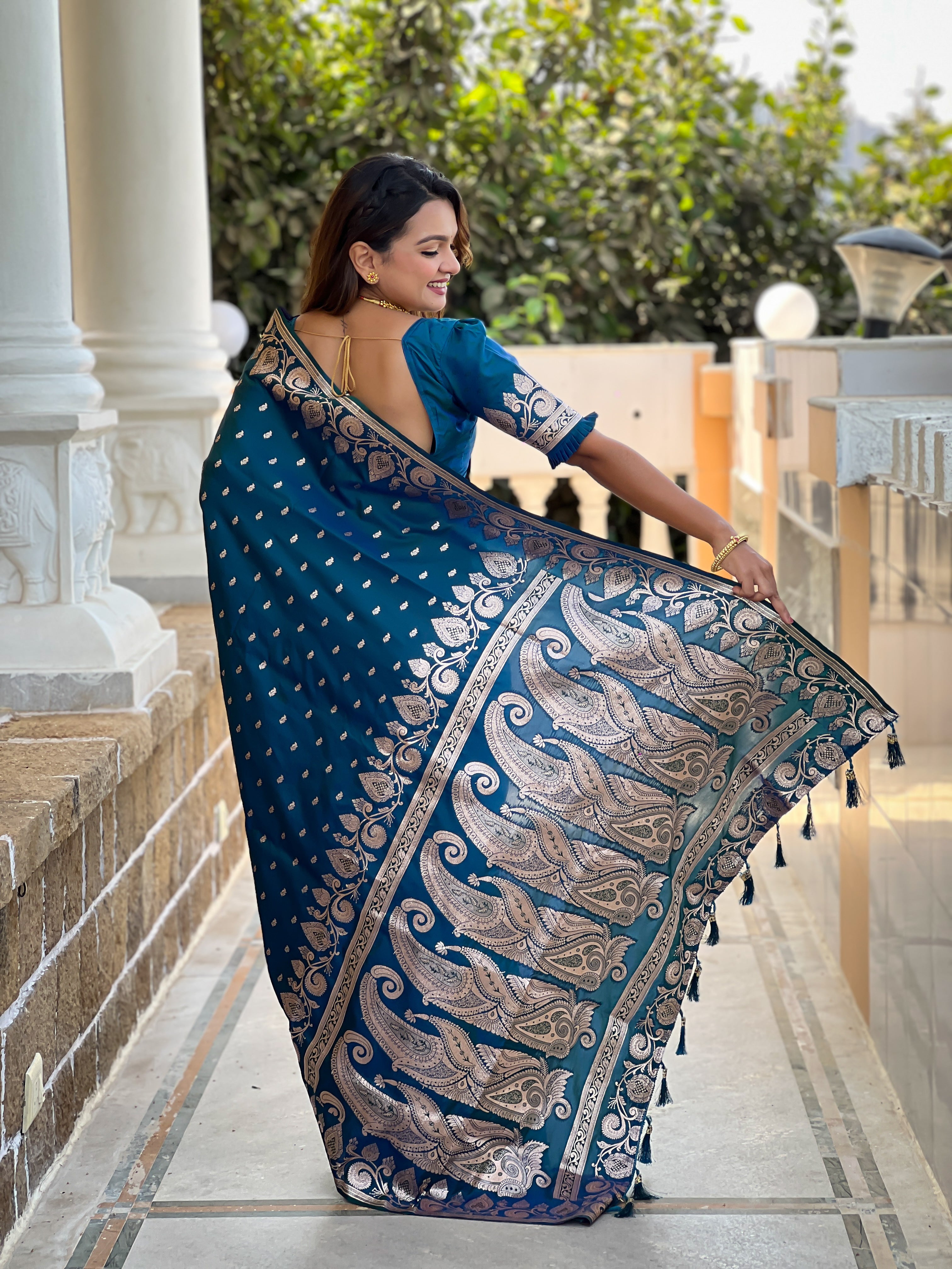 Peacock Soft Banarasi Silk Saree
