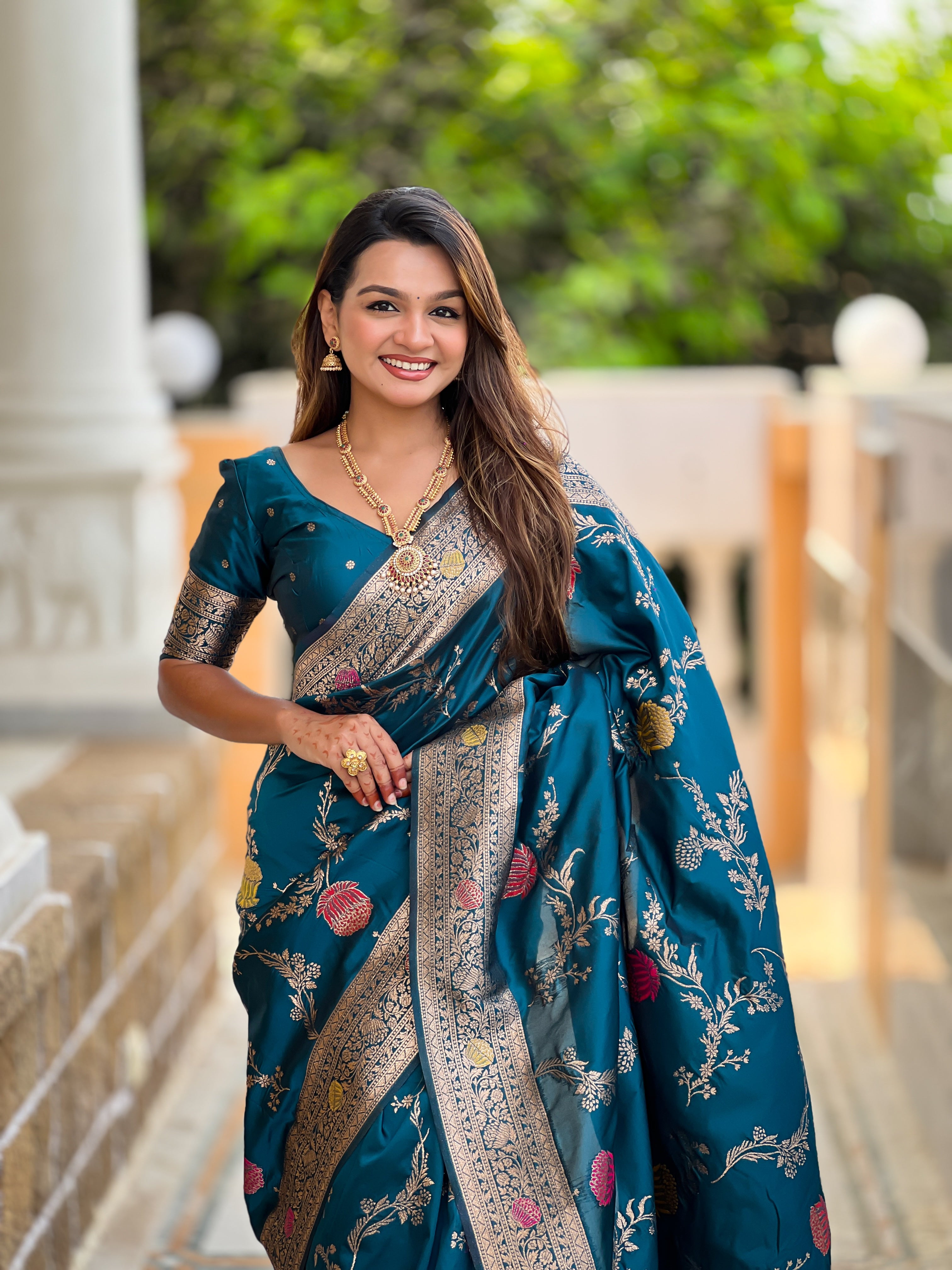 Peacock Wedding Wear Soft Banarasi Silk Saree