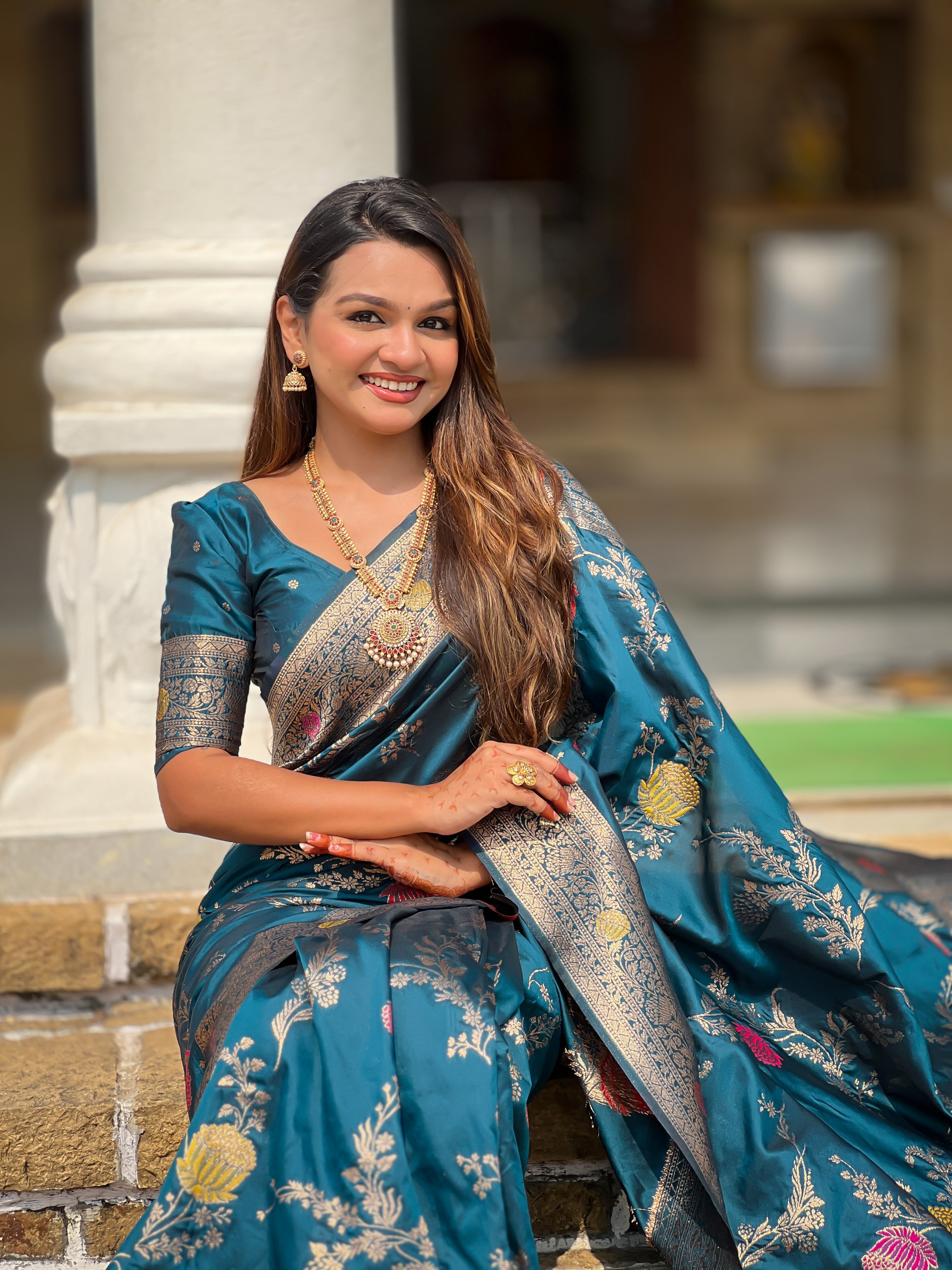 Peacock Wedding Wear Soft Banarasi Silk Saree