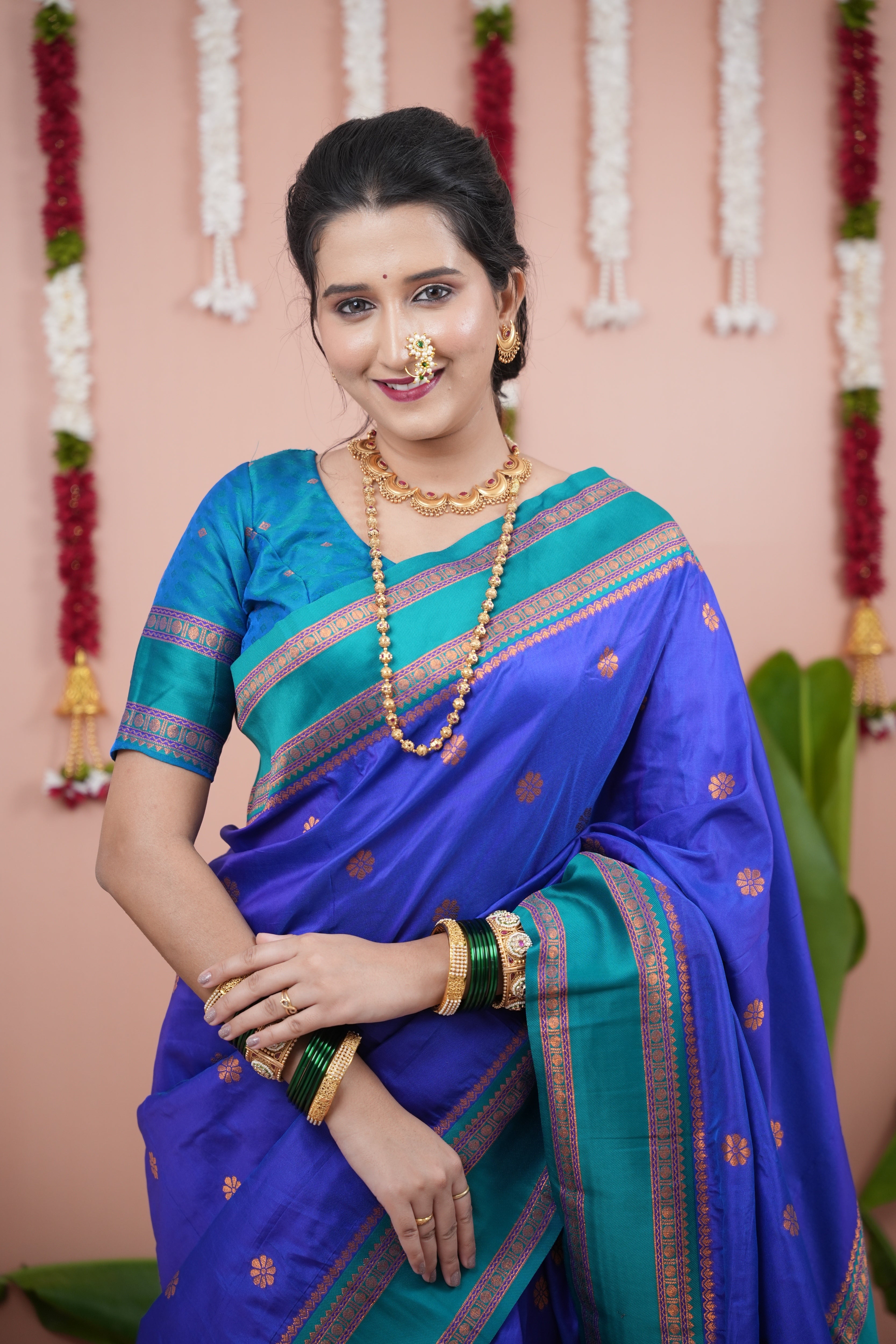 Persian Blue Wedding Wear Soft Silk Saree