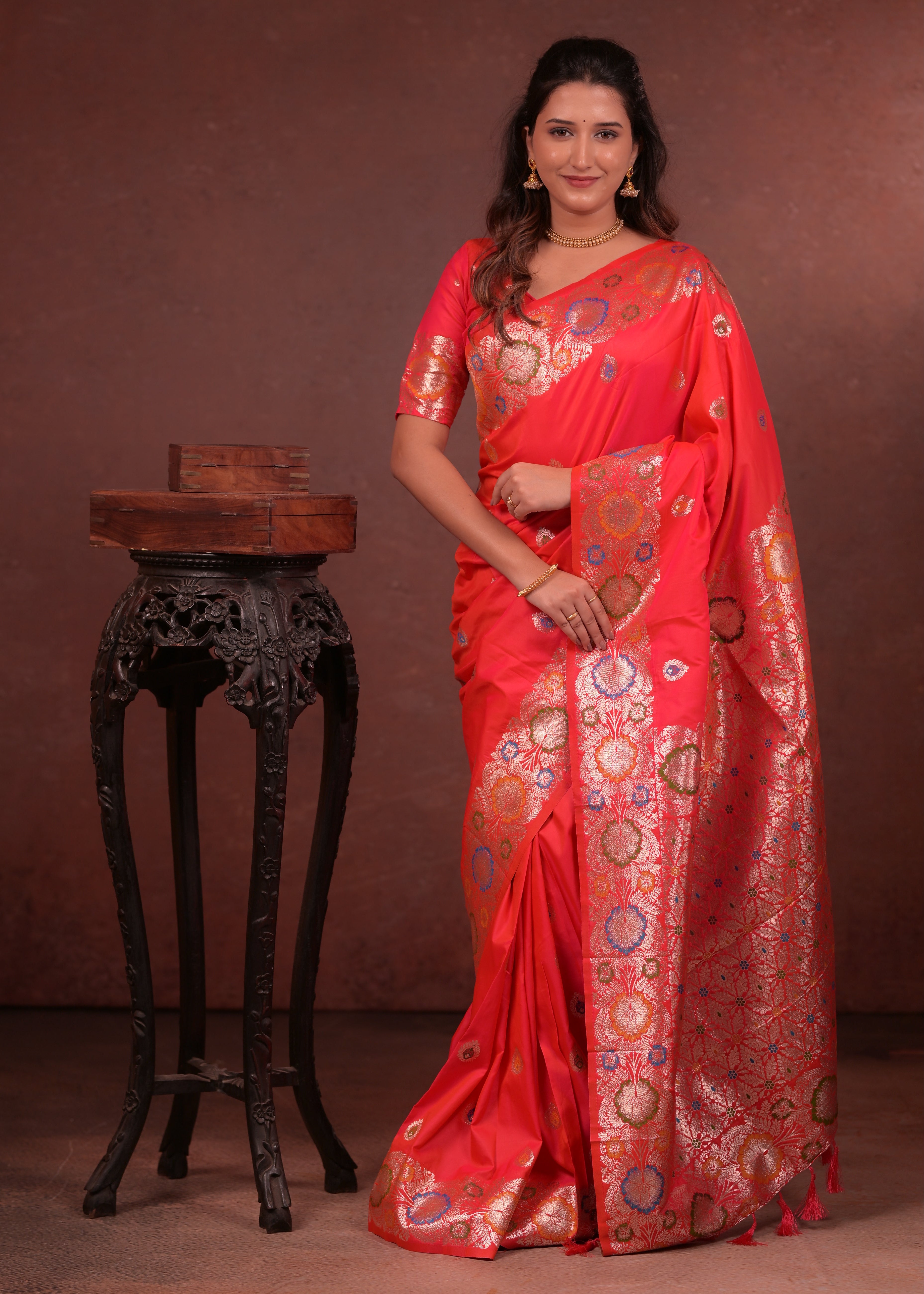 Pink Paithani Woven Silk Saree