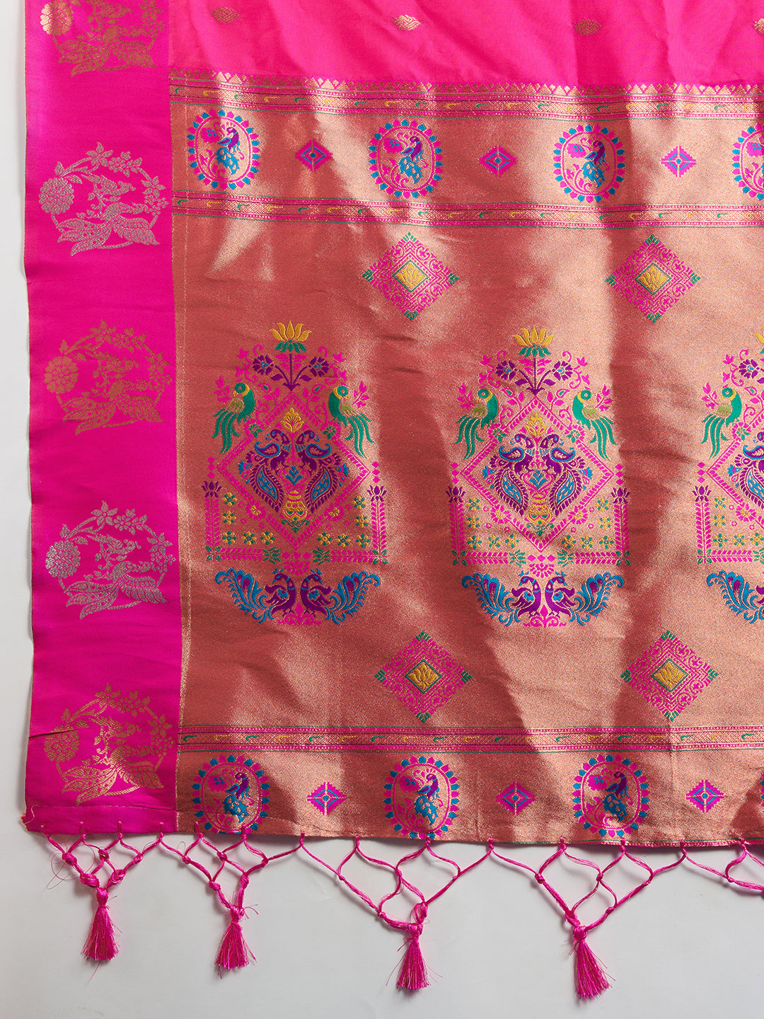 Pink Pure Soft Kanjivaram Paithani Silk Saree