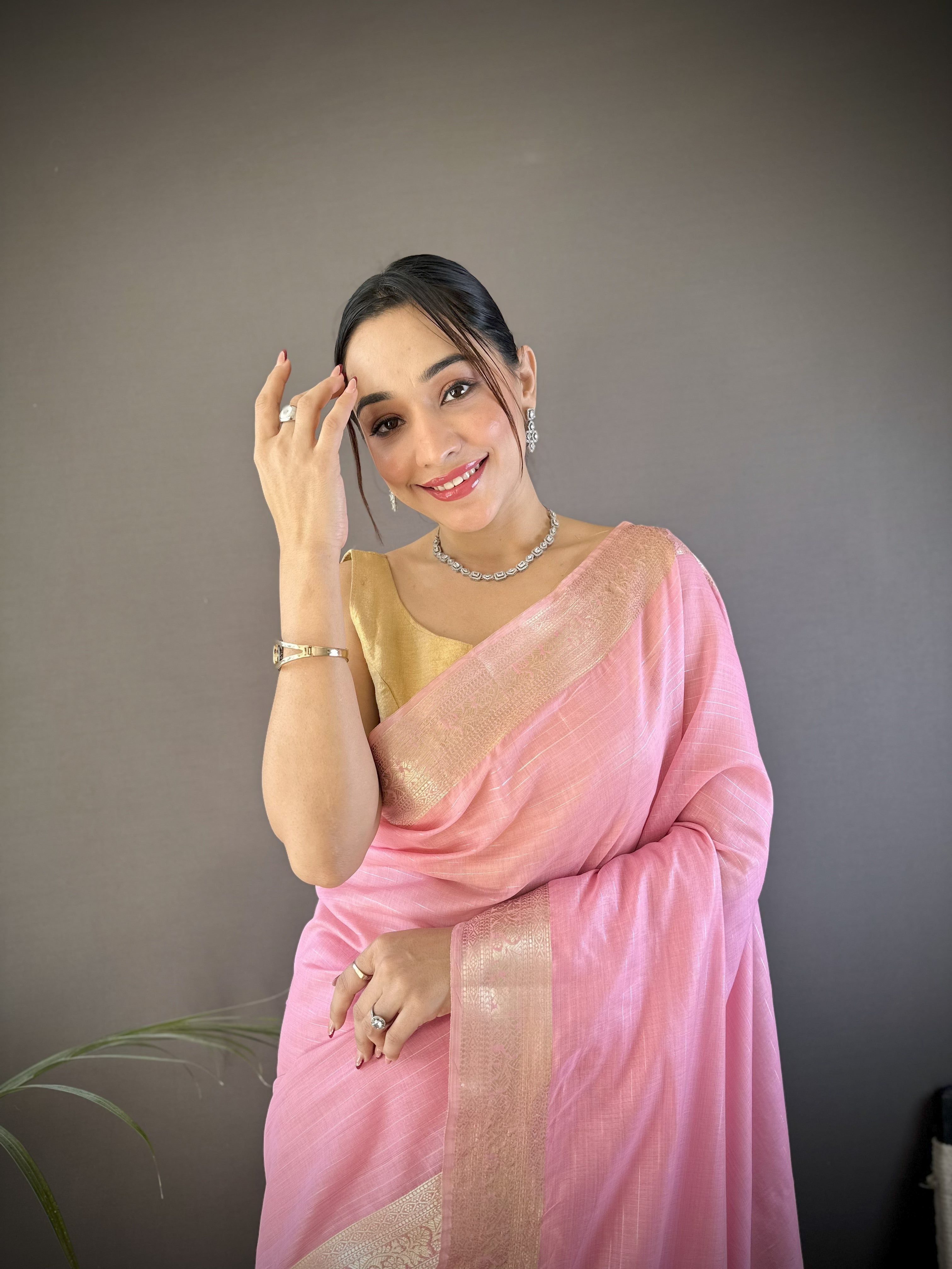 Pink Summer Wear Traditional Cotton Saree