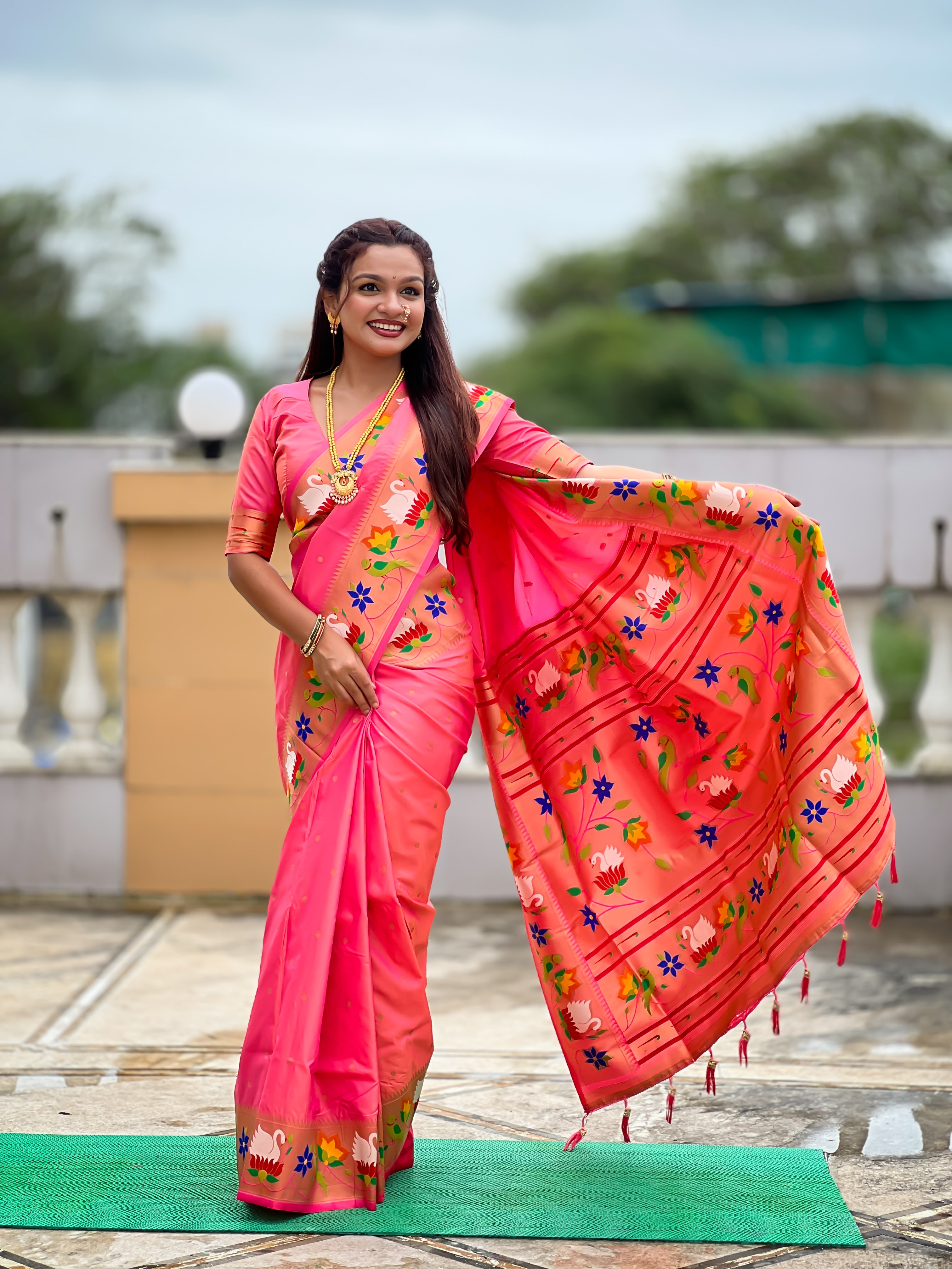 Pink Wedding Wear Soft Paithani Silk Saree