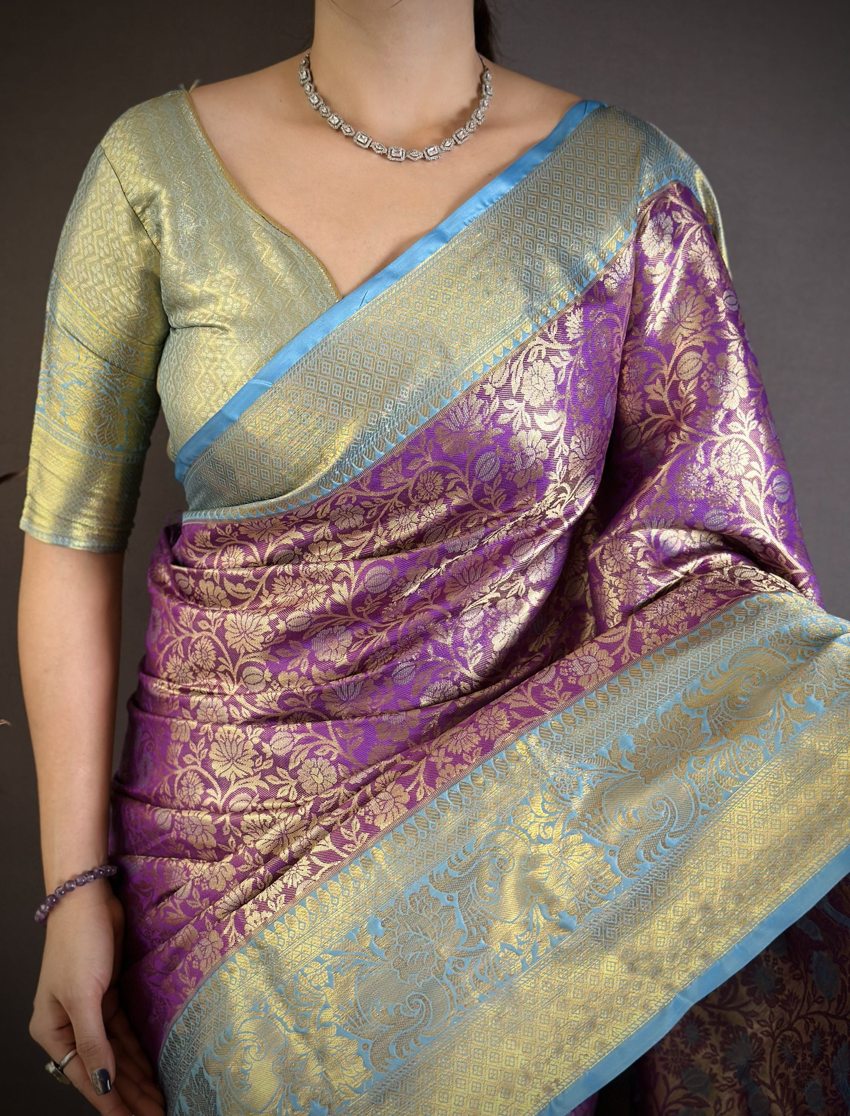 Purple Kanjivaram Silk Saree