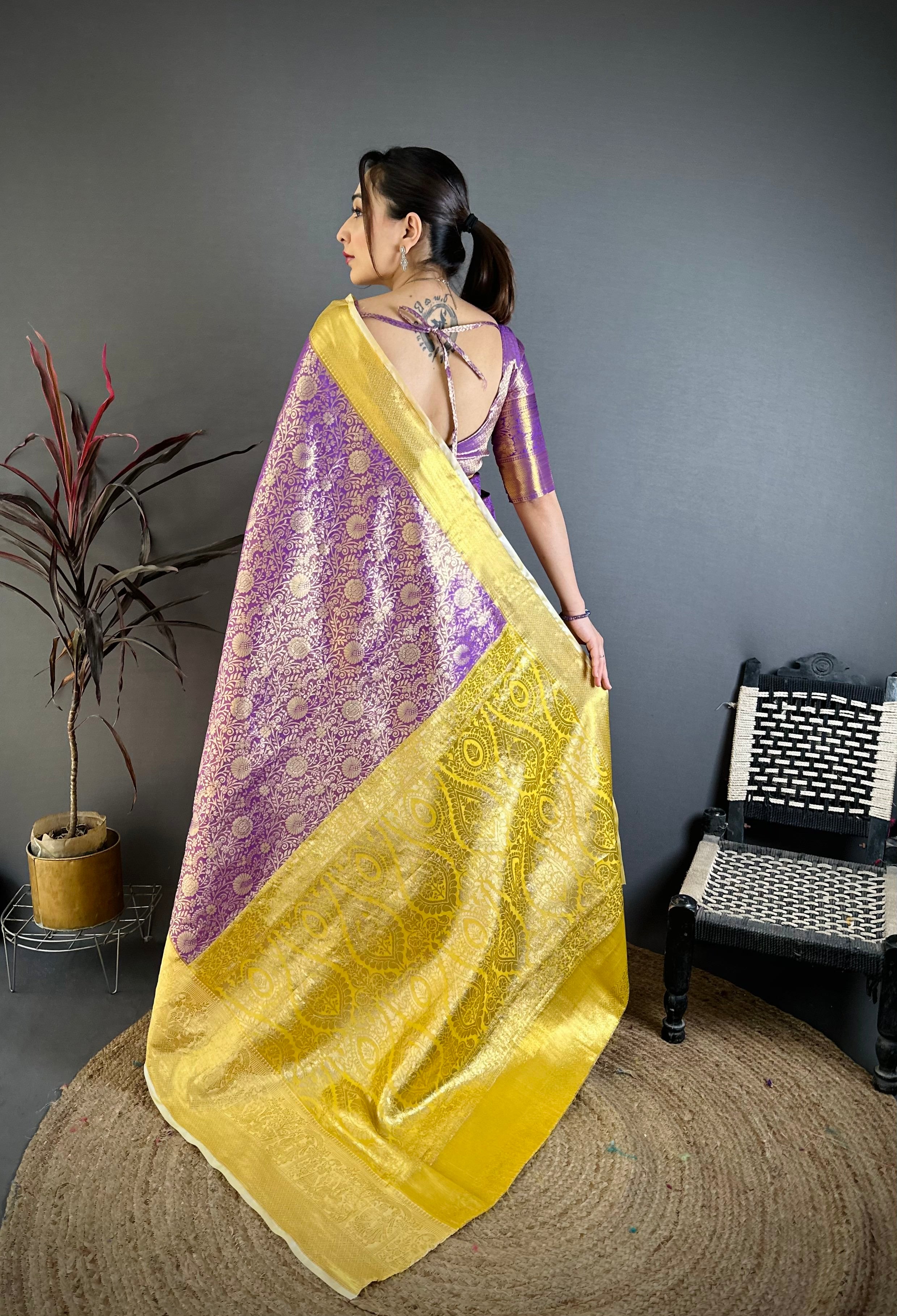 Purple Lightweight Kanchipuram Saree