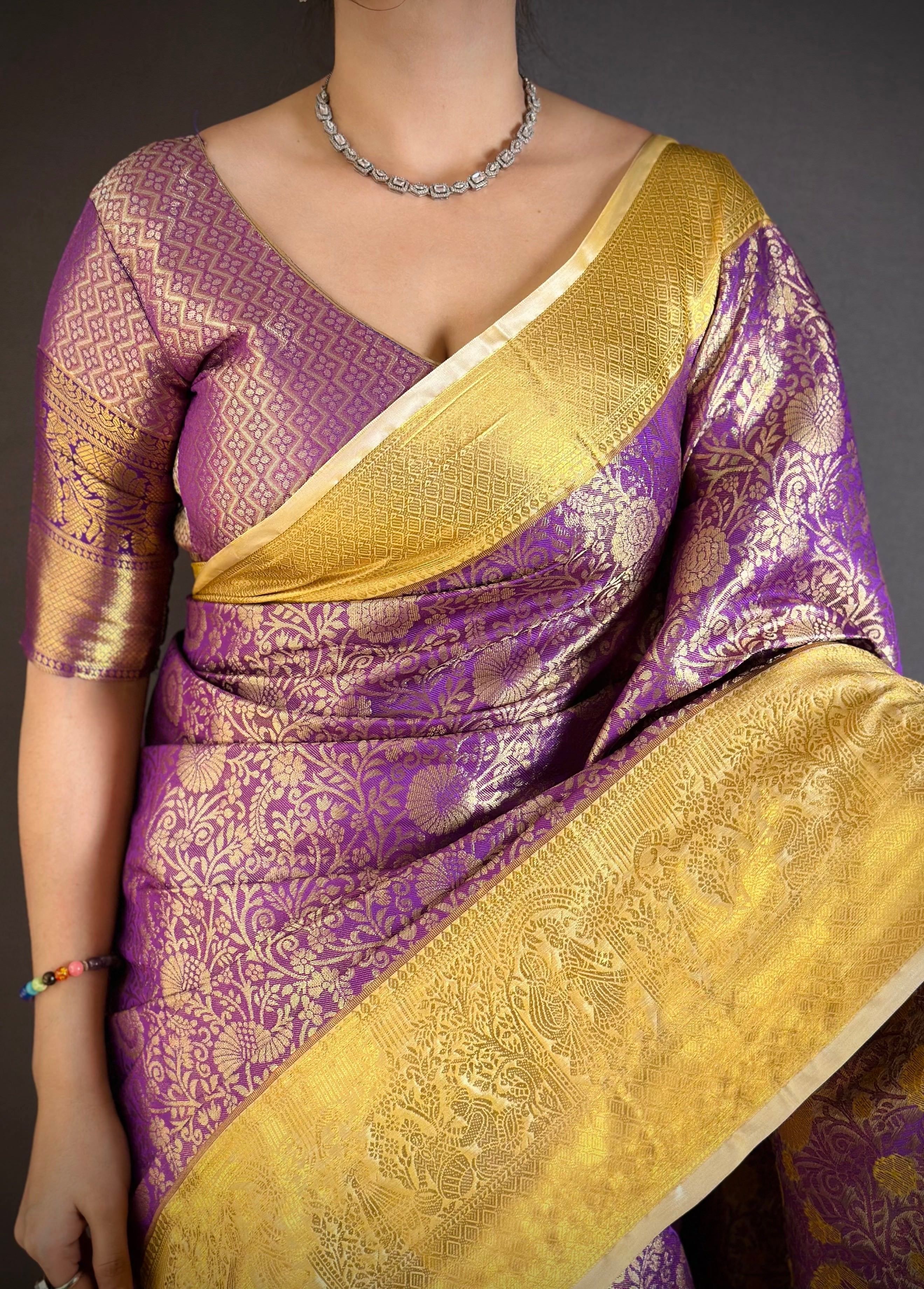 Purple Lightweight Kanchipuram Saree