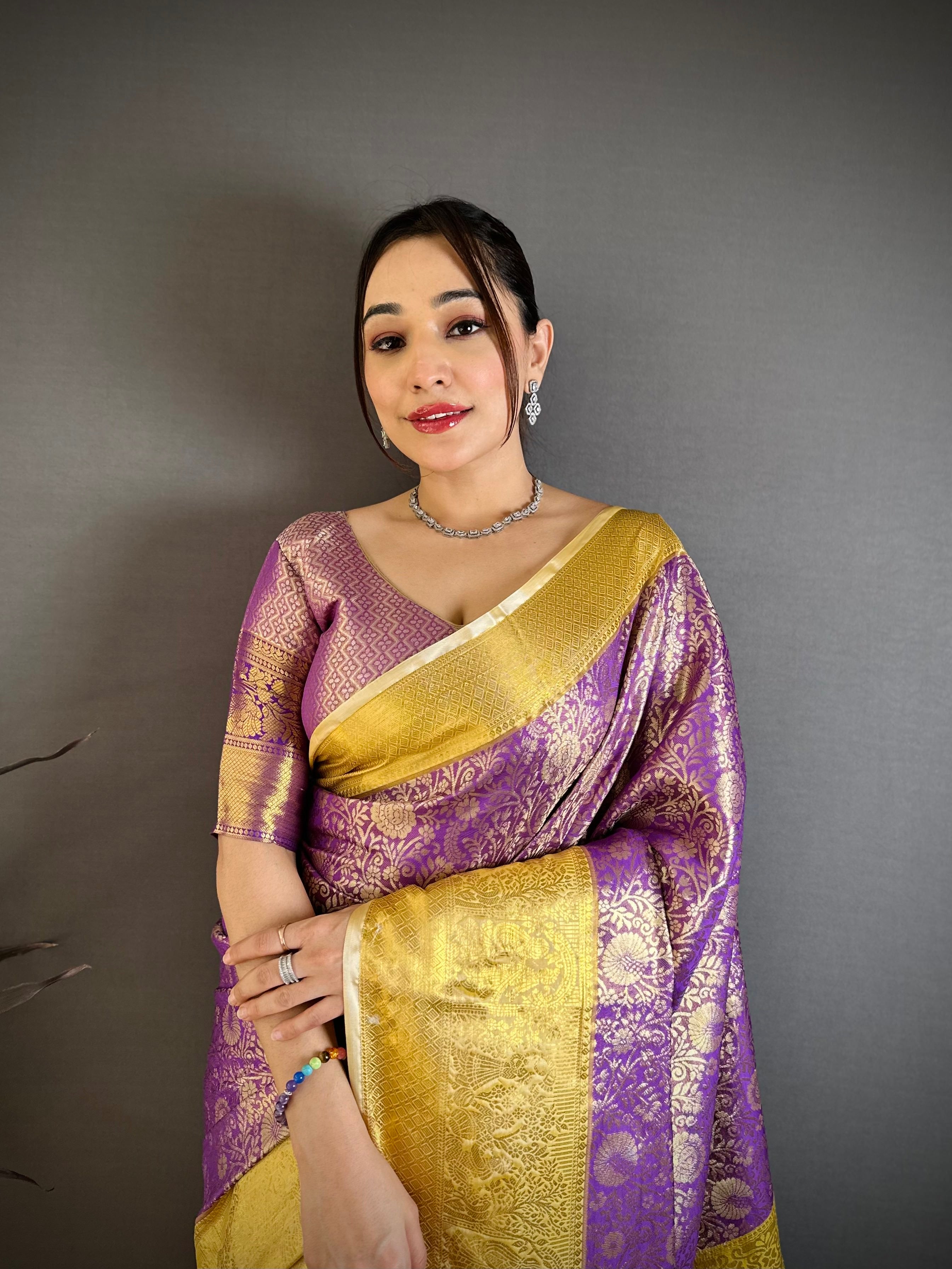 Purple Lightweight Kanchipuram Saree