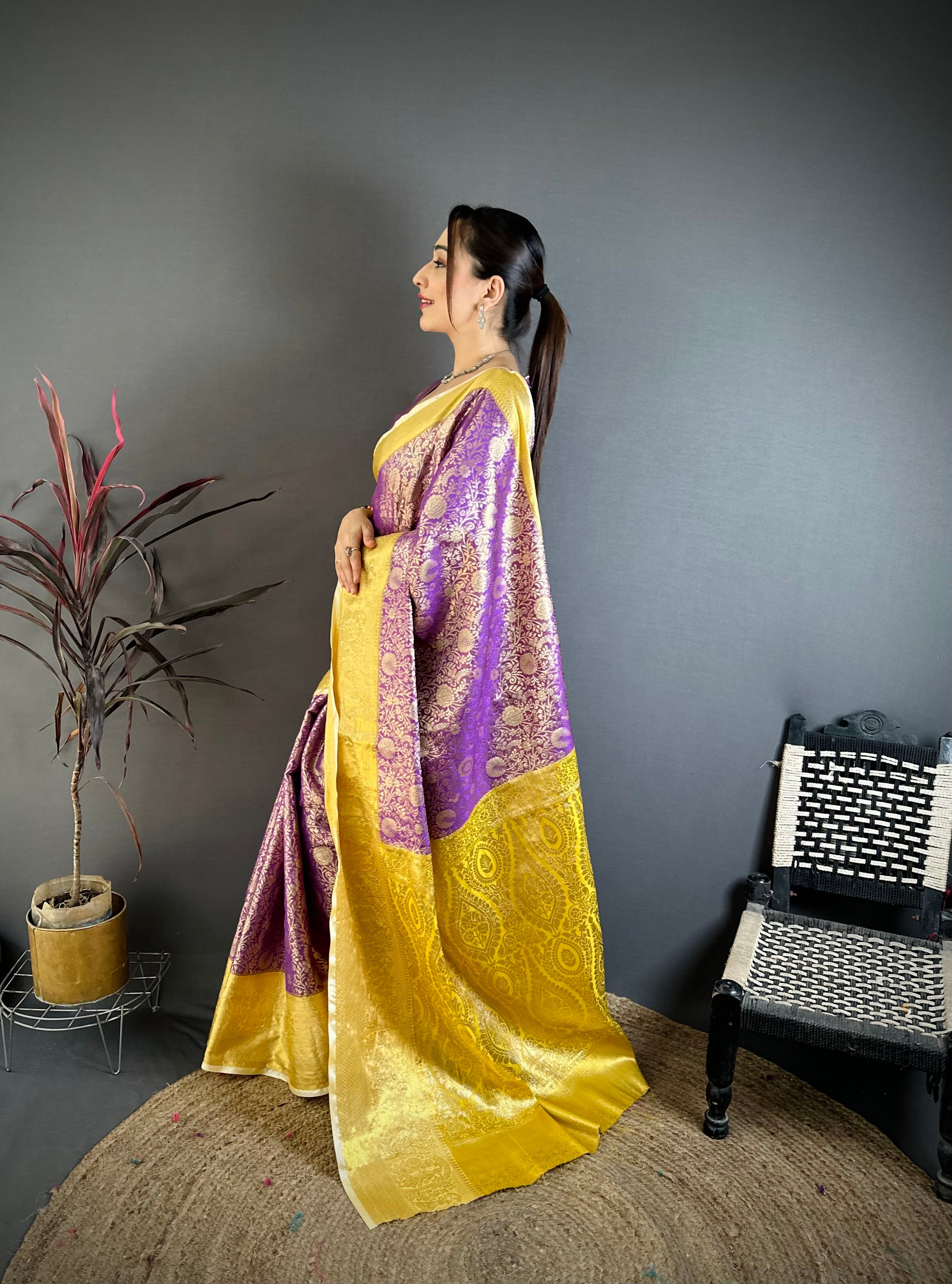 Purple Lightweight Kanchipuram Saree