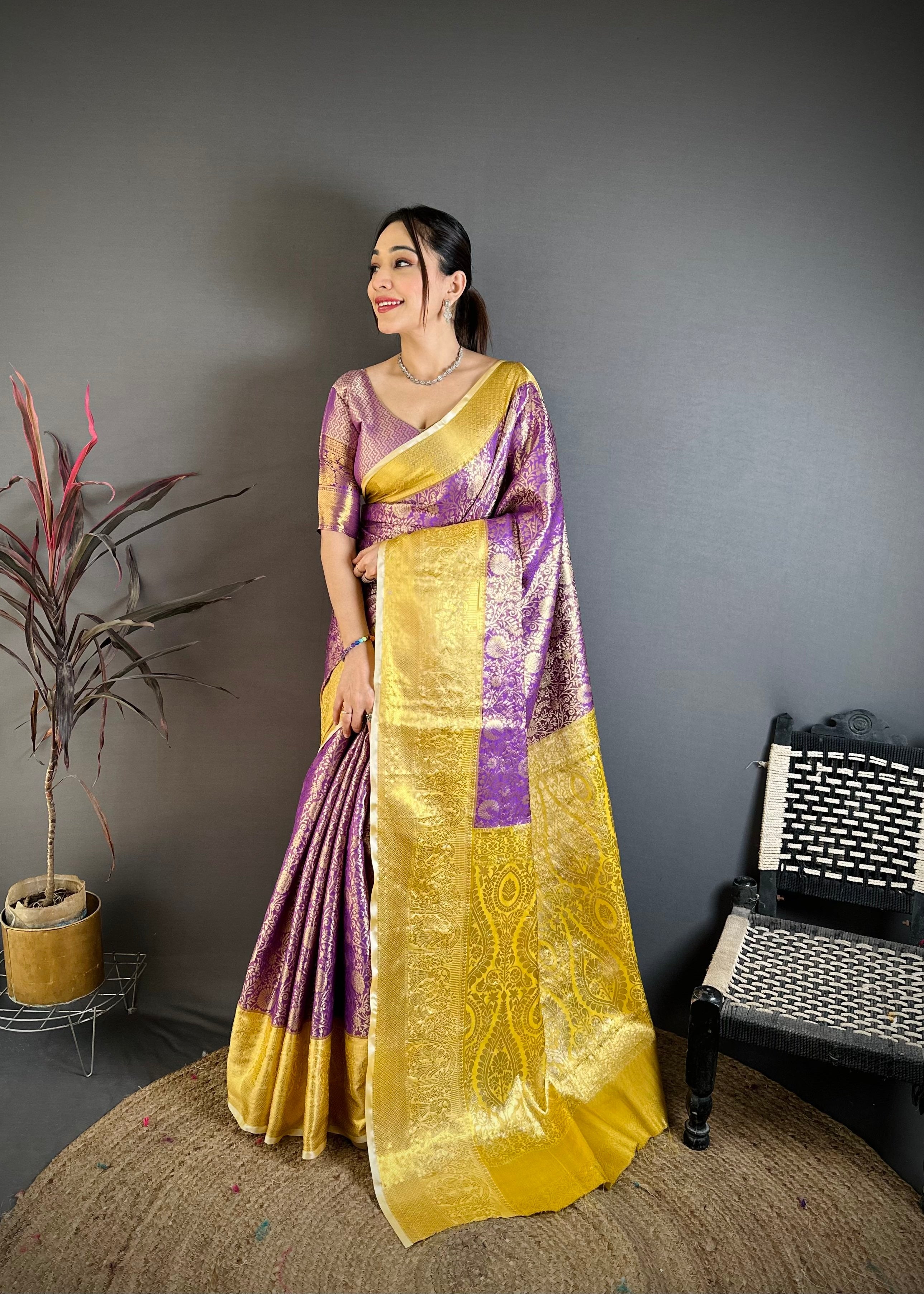 Purple Lightweight Kanchipuram Saree