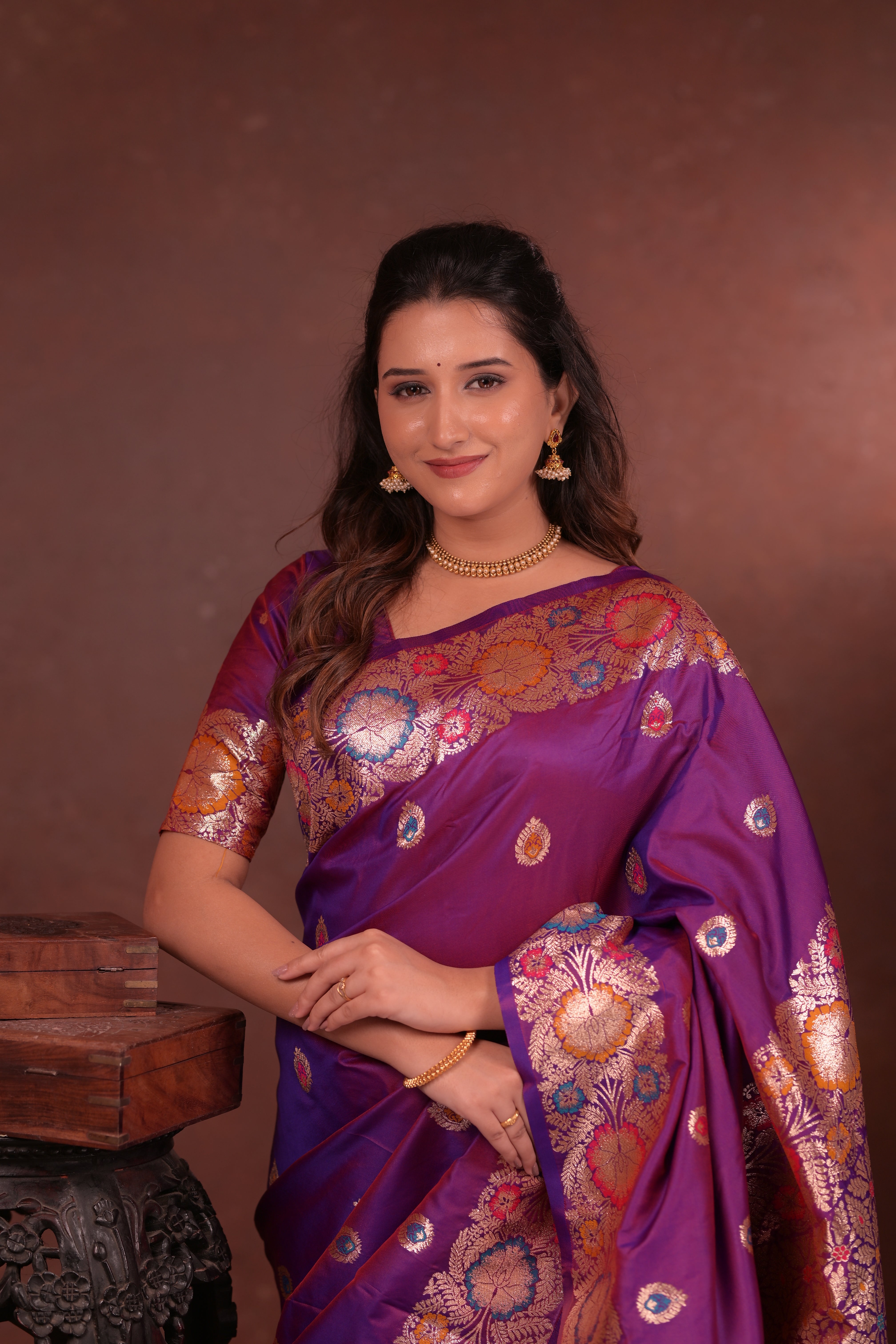 Purple Paithani Woven Silk Saree