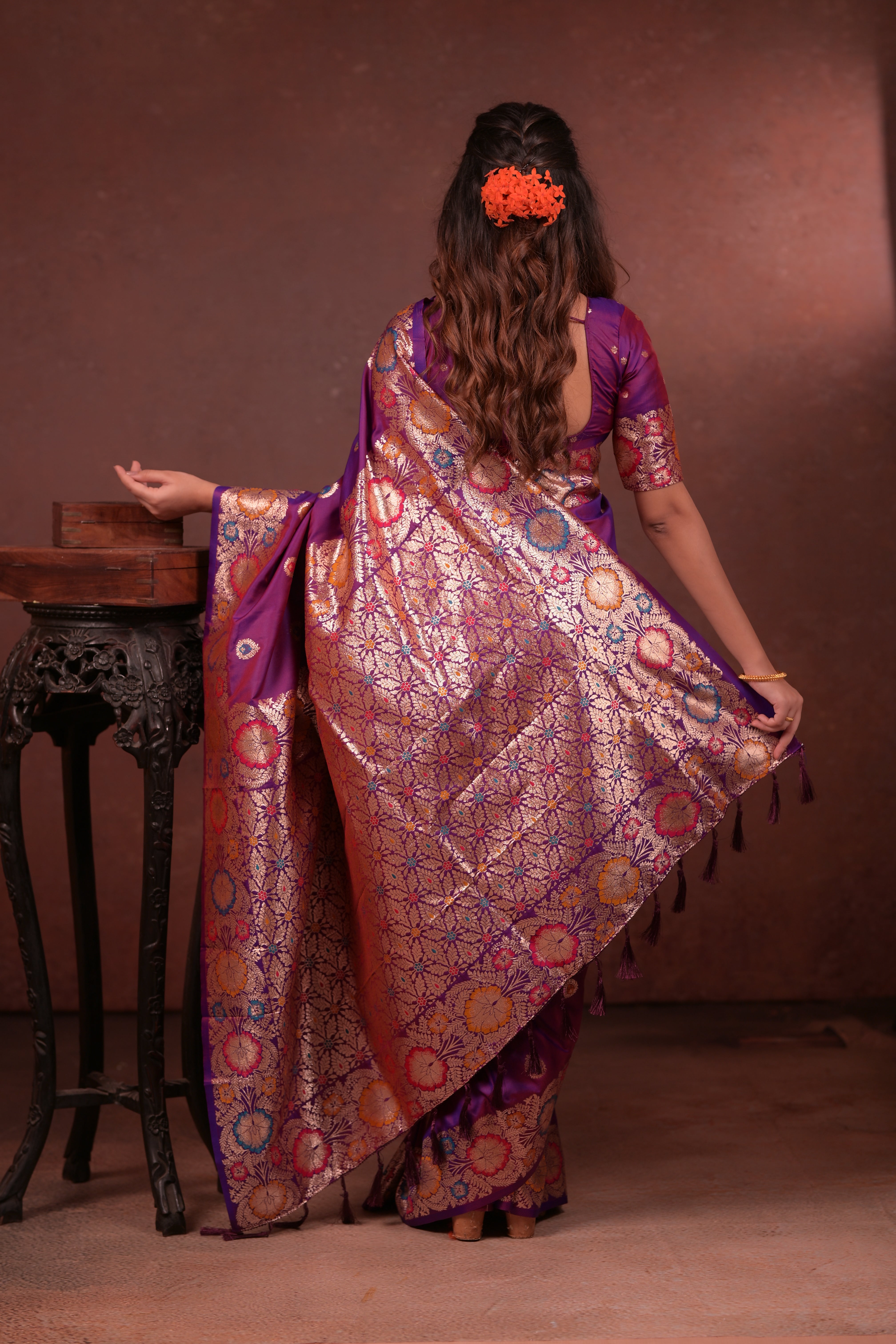 Purple Paithani Woven Silk Saree
