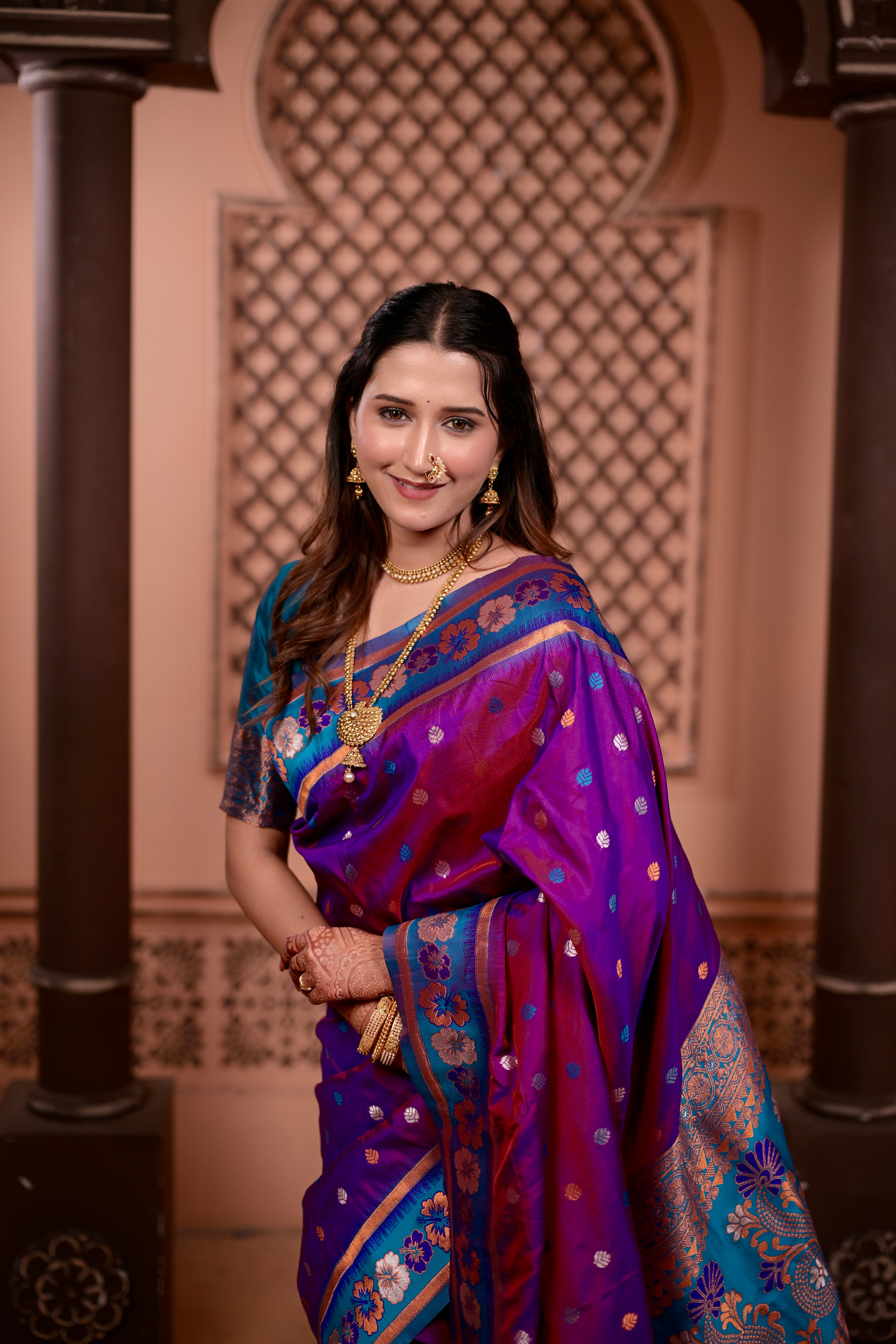 Purple Traditional Soft Silk Saree