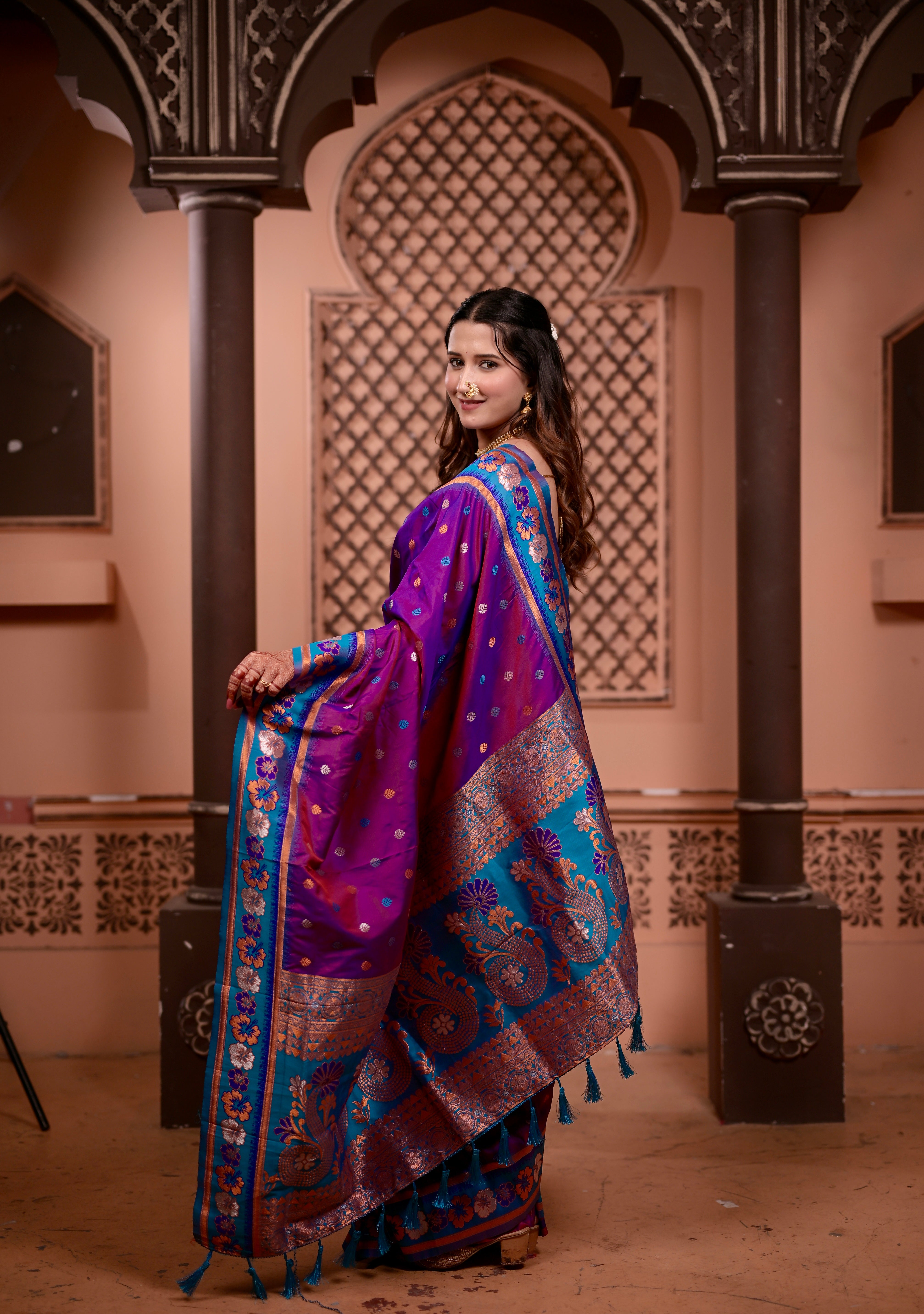 Purple Traditional Soft Silk Saree