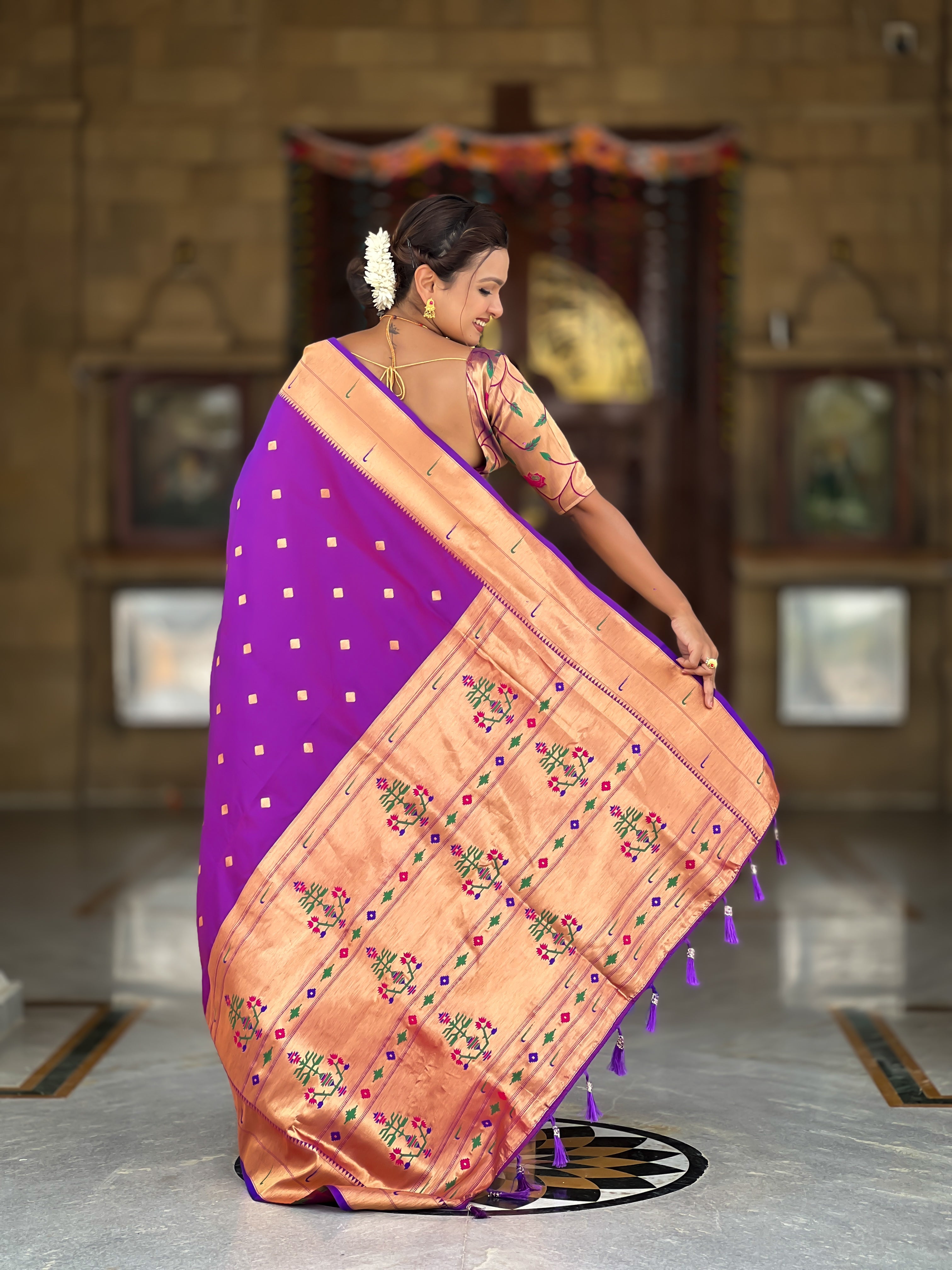 Purple Wedding Wear Soft Paithani Silk Saree