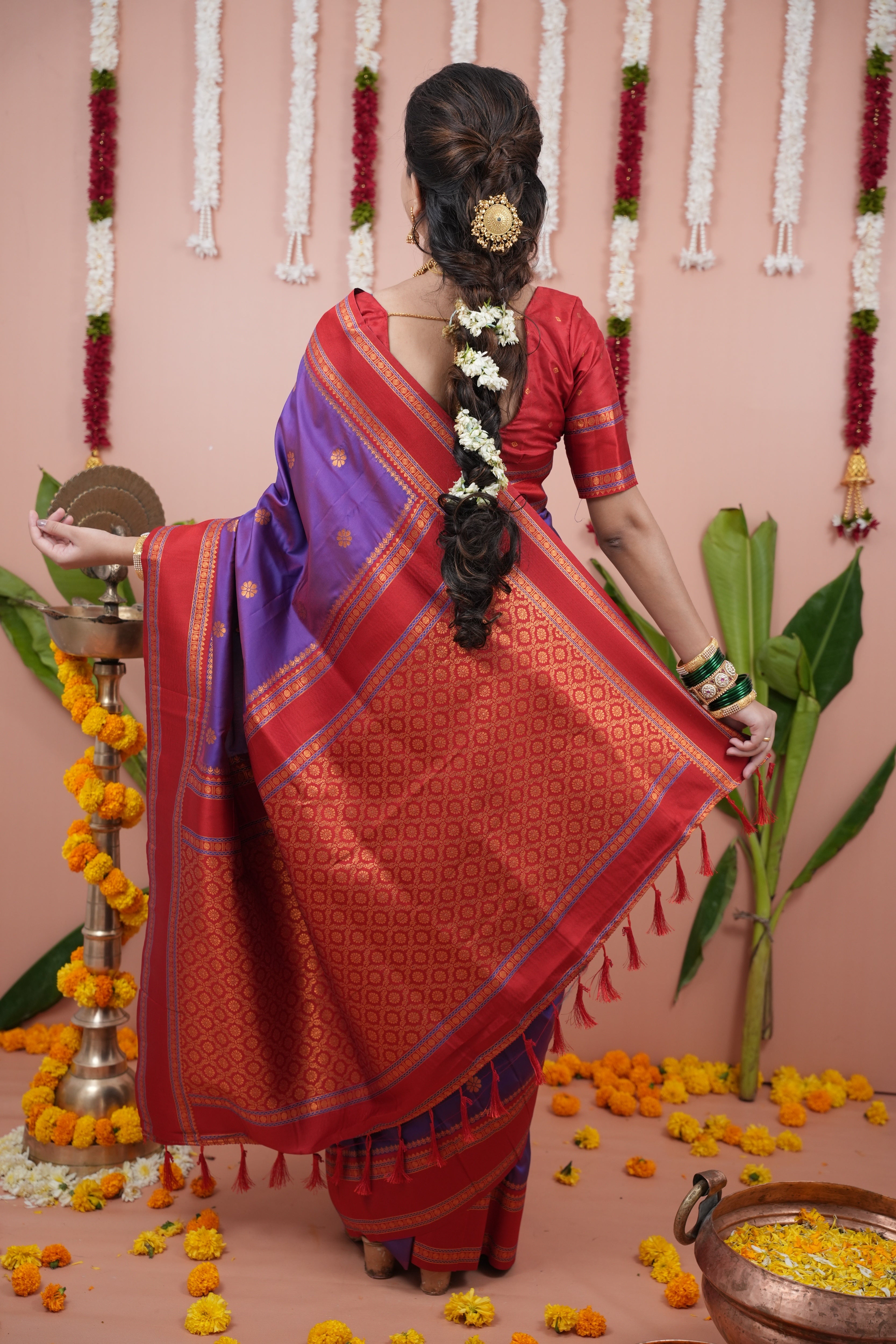 Purple Wedding Wear Soft Silk Saree