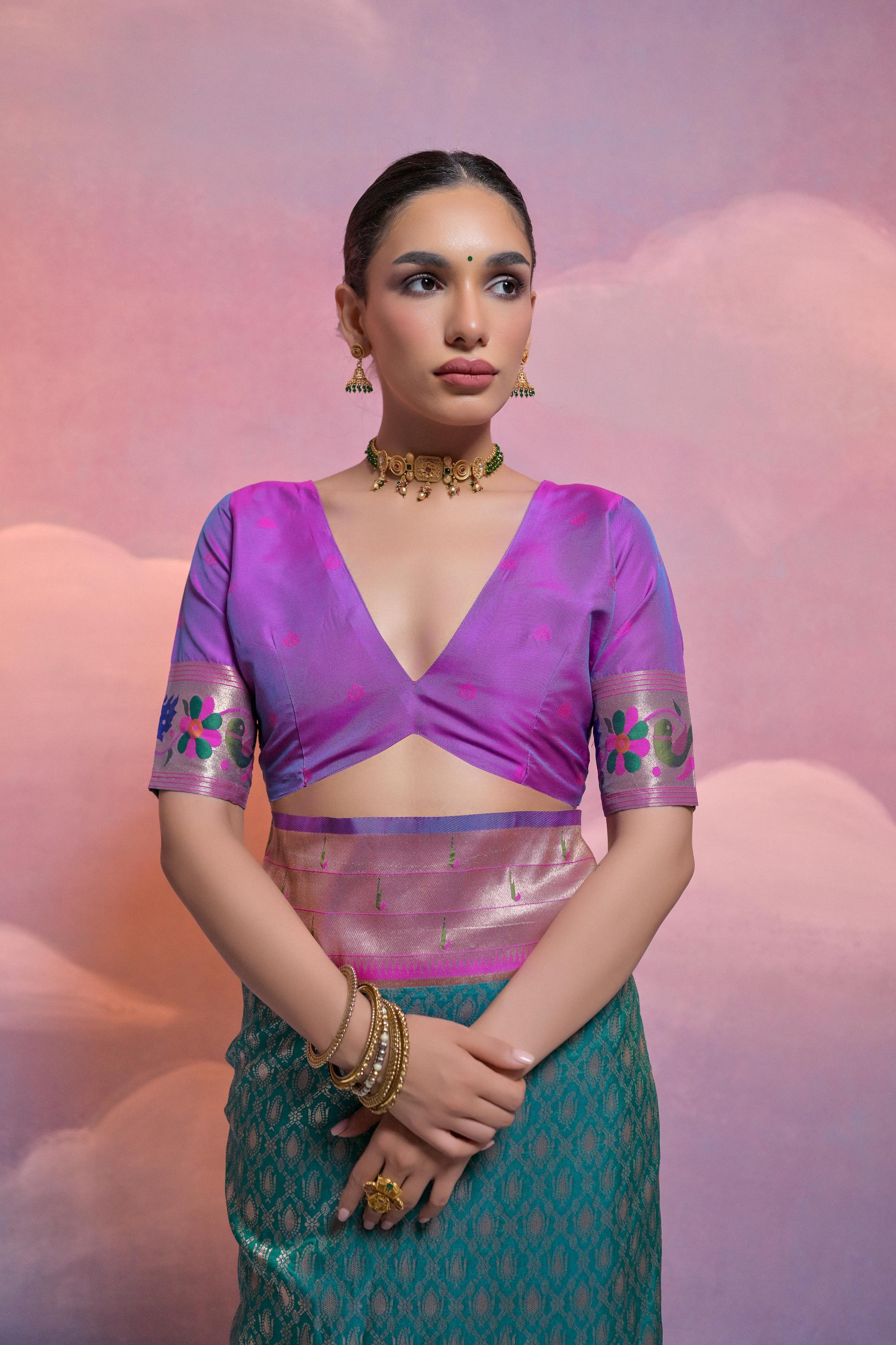 Rama Banarasi Silk Paithani Saree