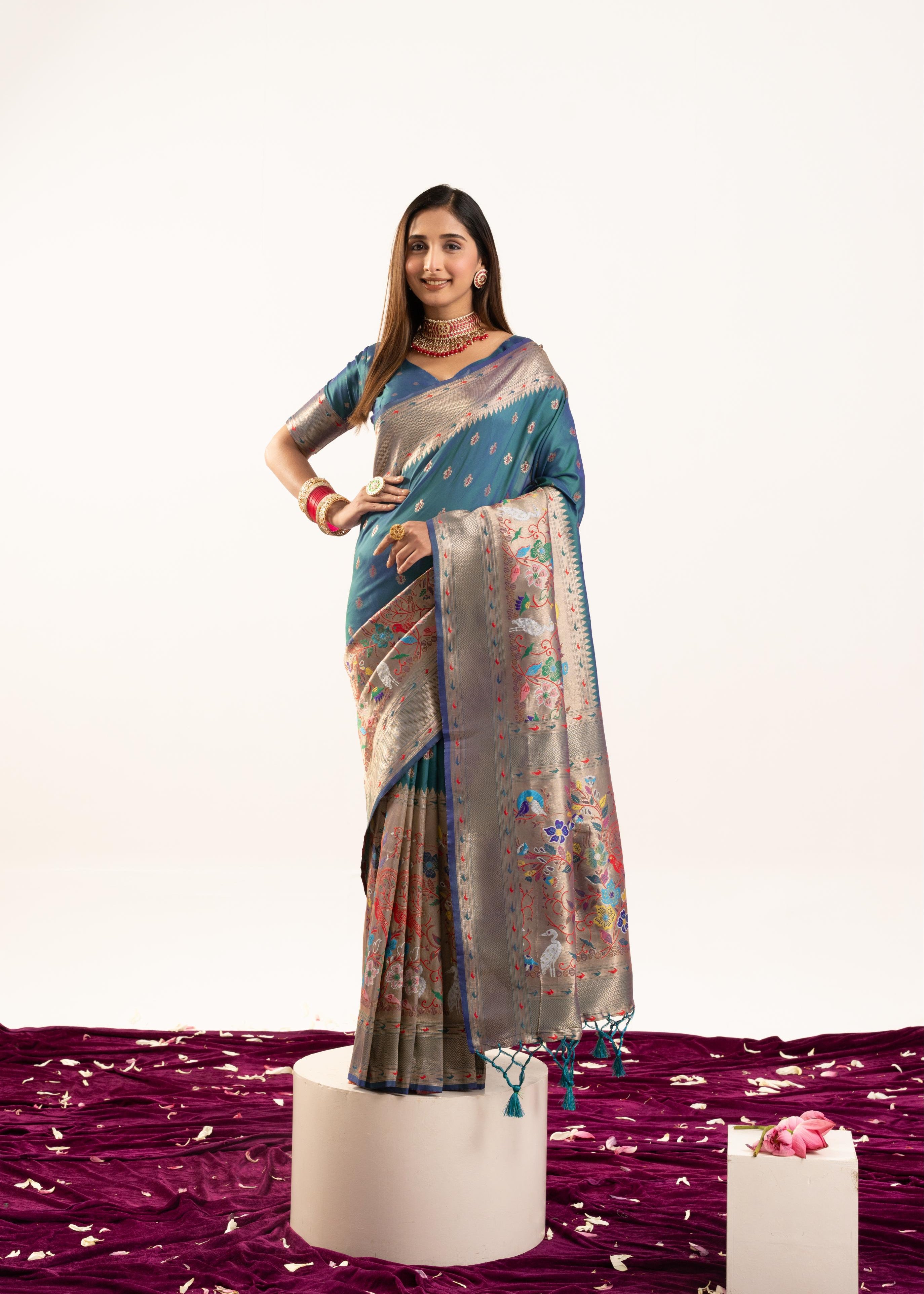 Rama Banarasi Silk Paithani Saree