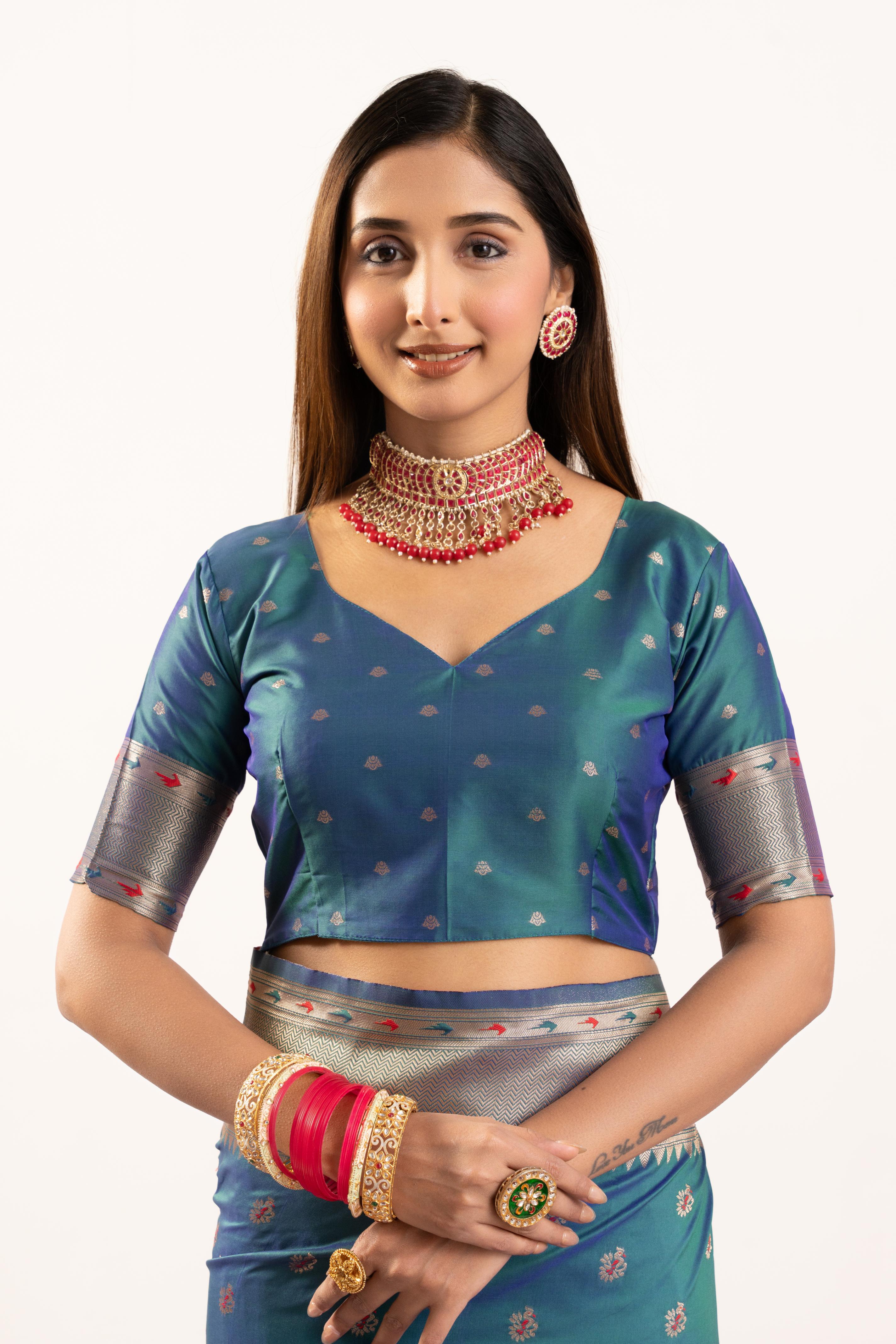 Rama Banarasi Silk Paithani Saree