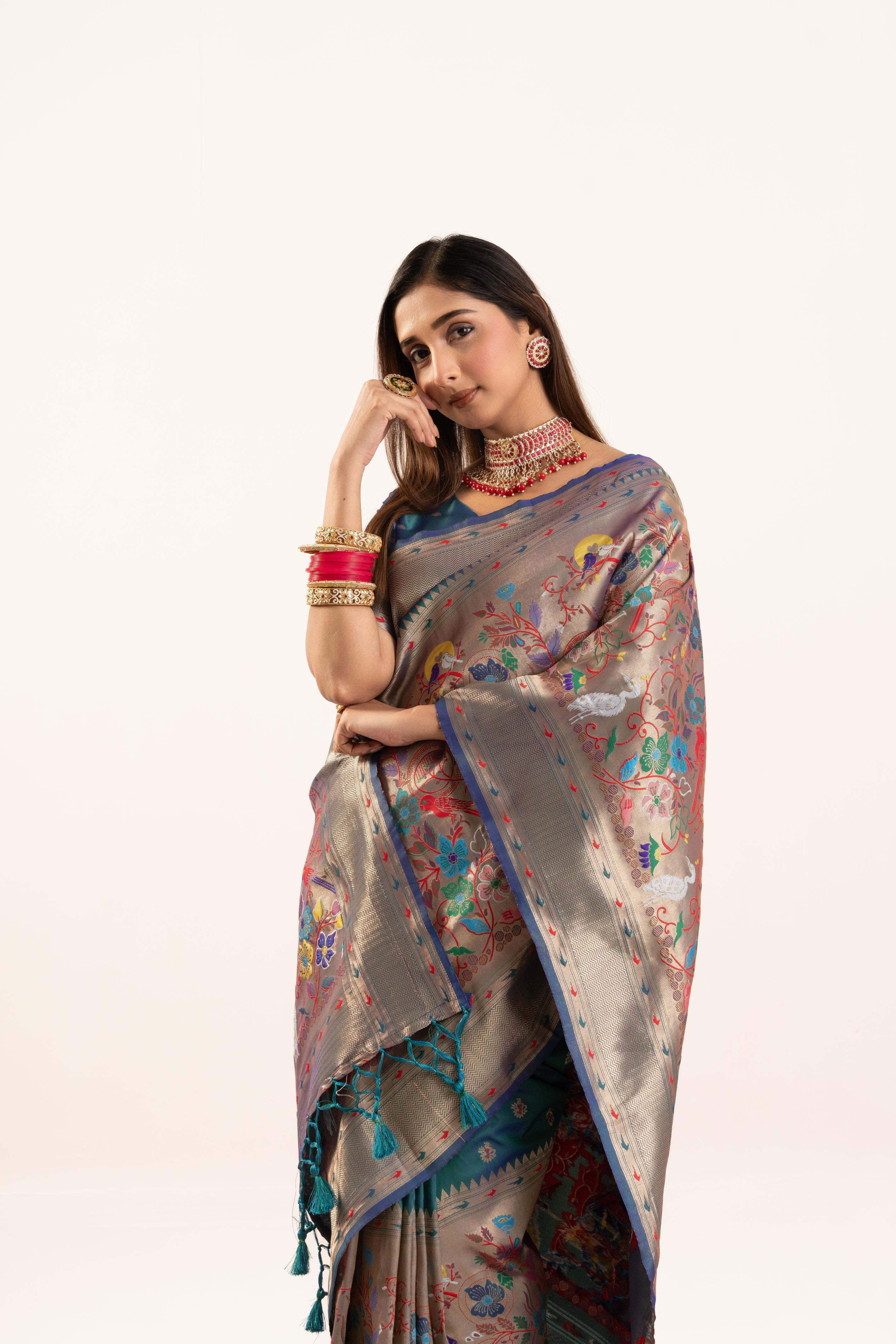 Rama Banarasi Silk Paithani Saree