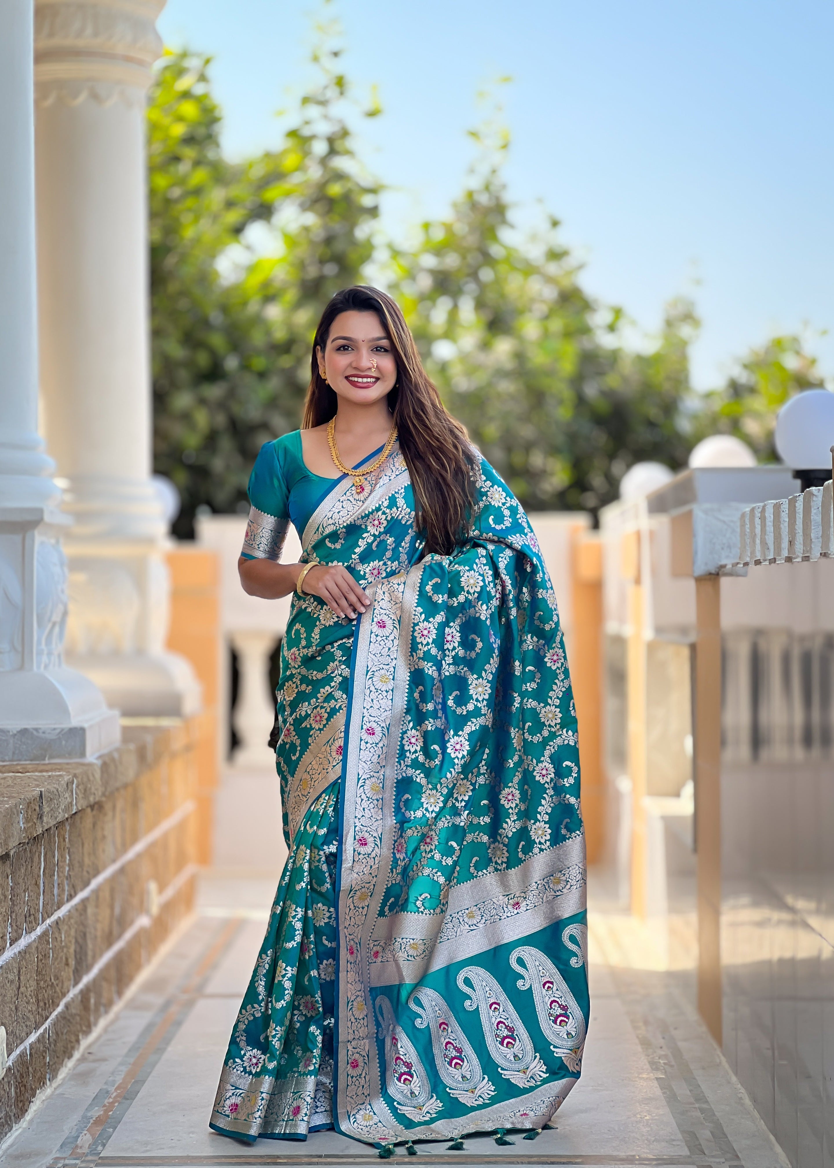 Rama Soft Banarasi Silk Saree