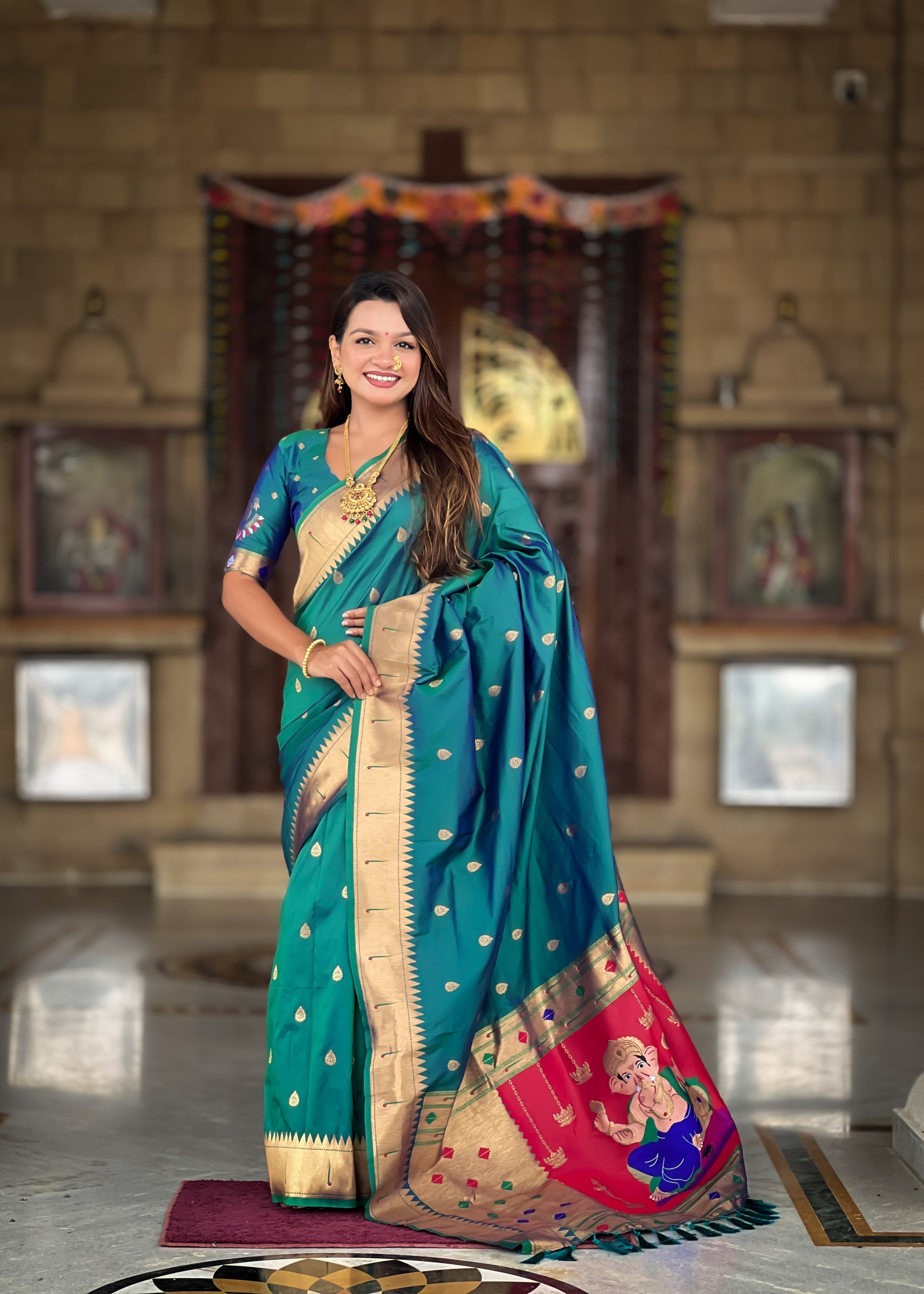 Rama Soft Paithani Silk Saree