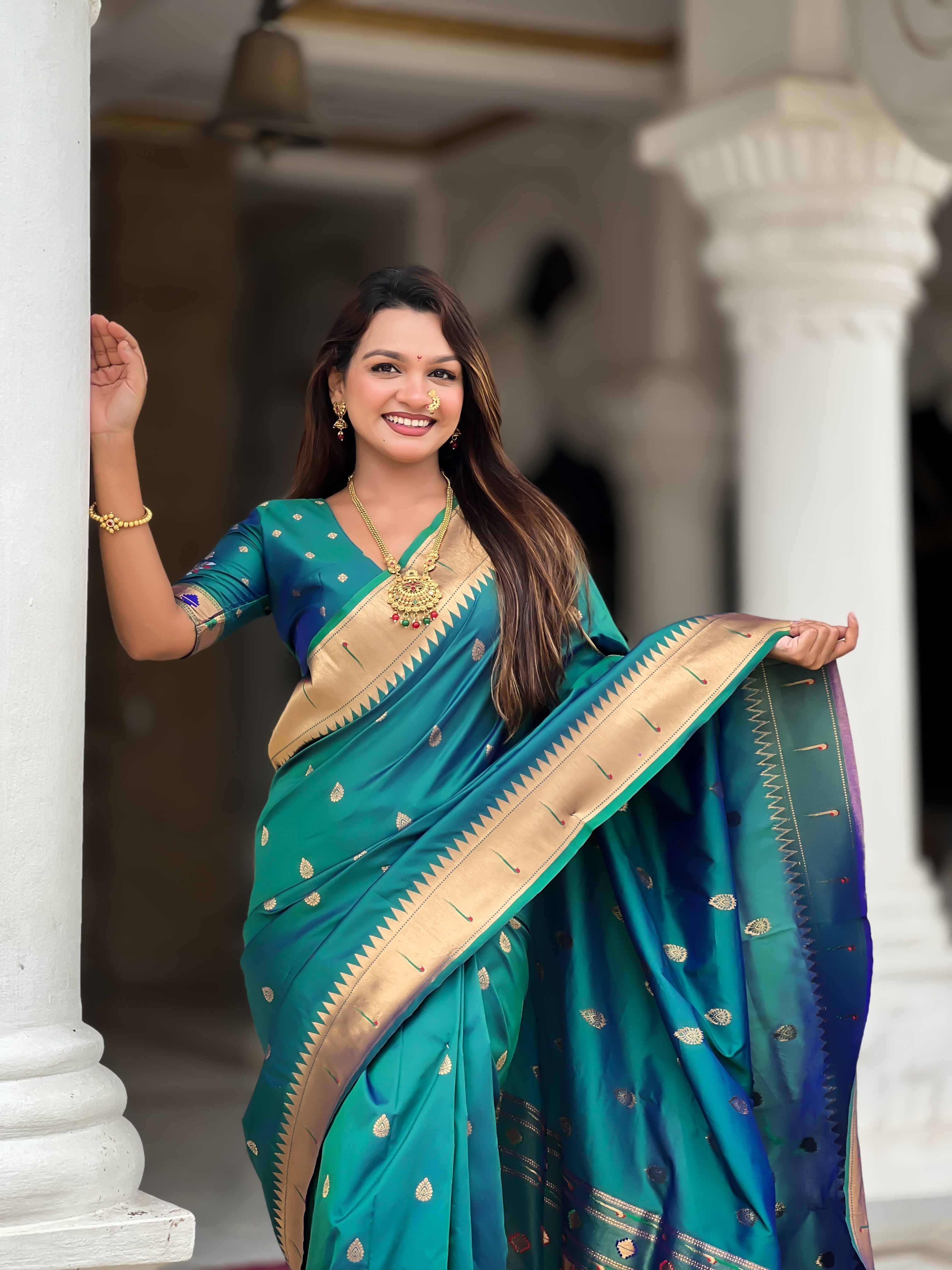 Rama Soft Paithani Silk Saree