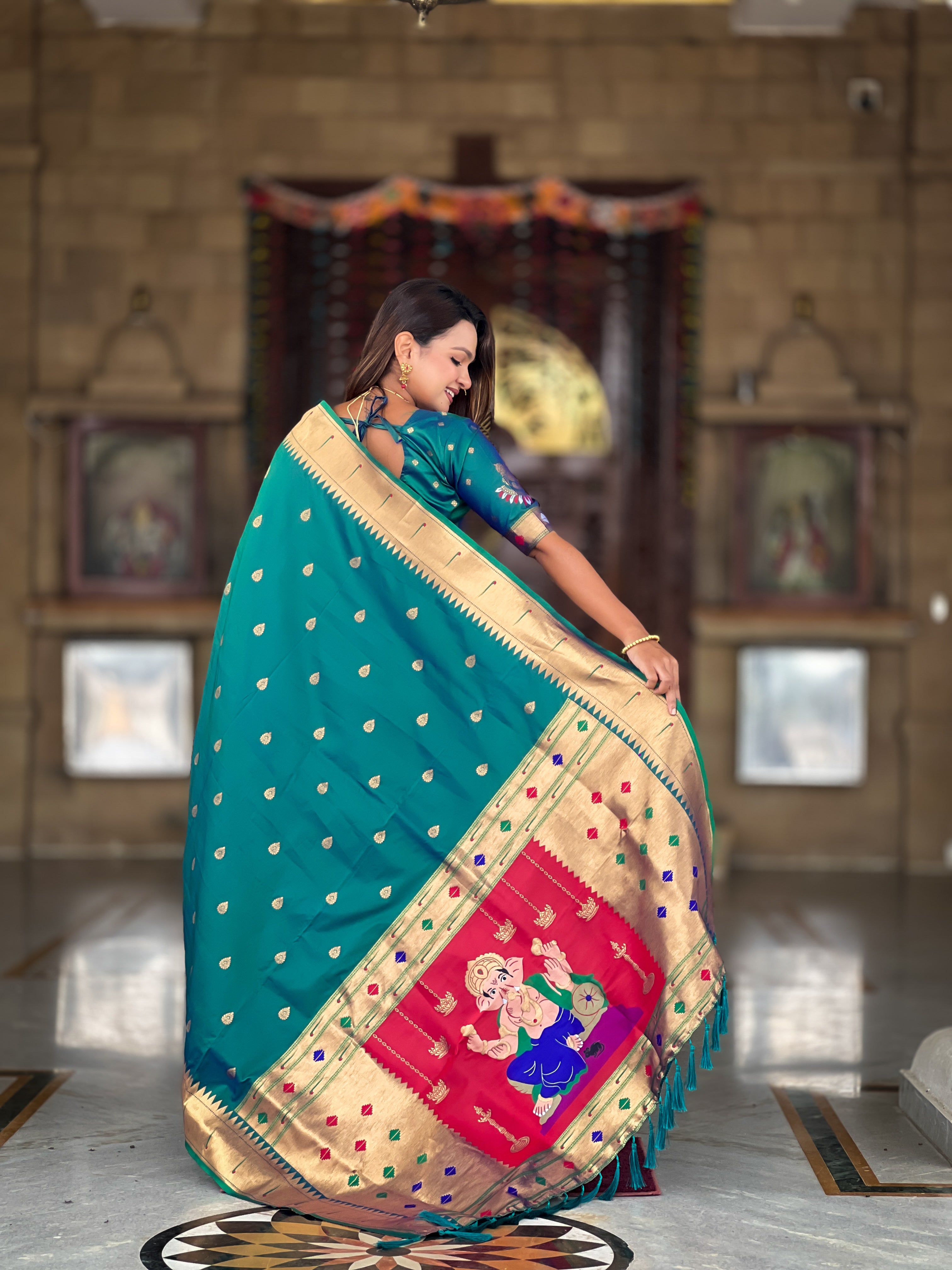 Rama Soft Paithani Silk Saree