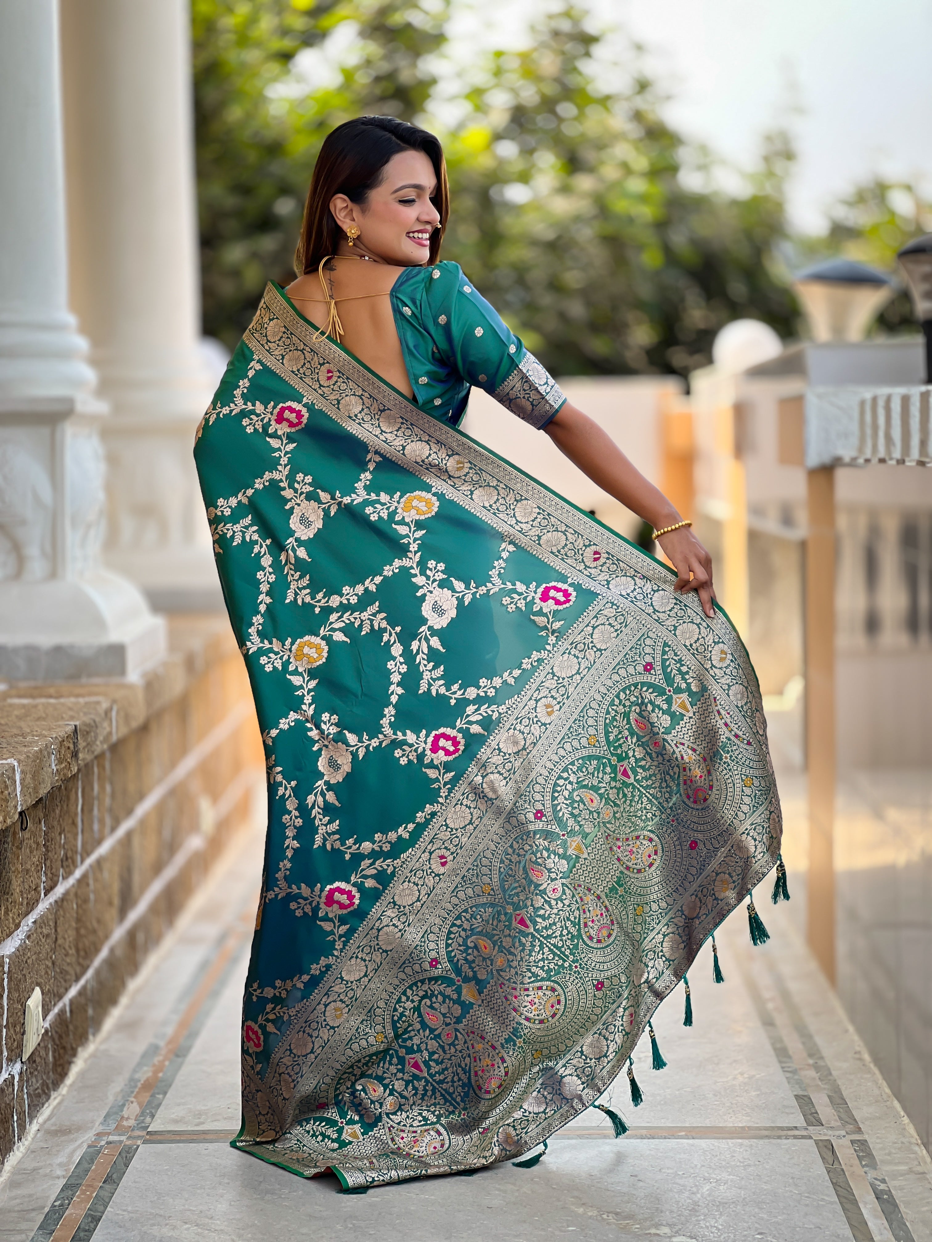 Rama Wedding Wear Soft Banarasi Silk Saree