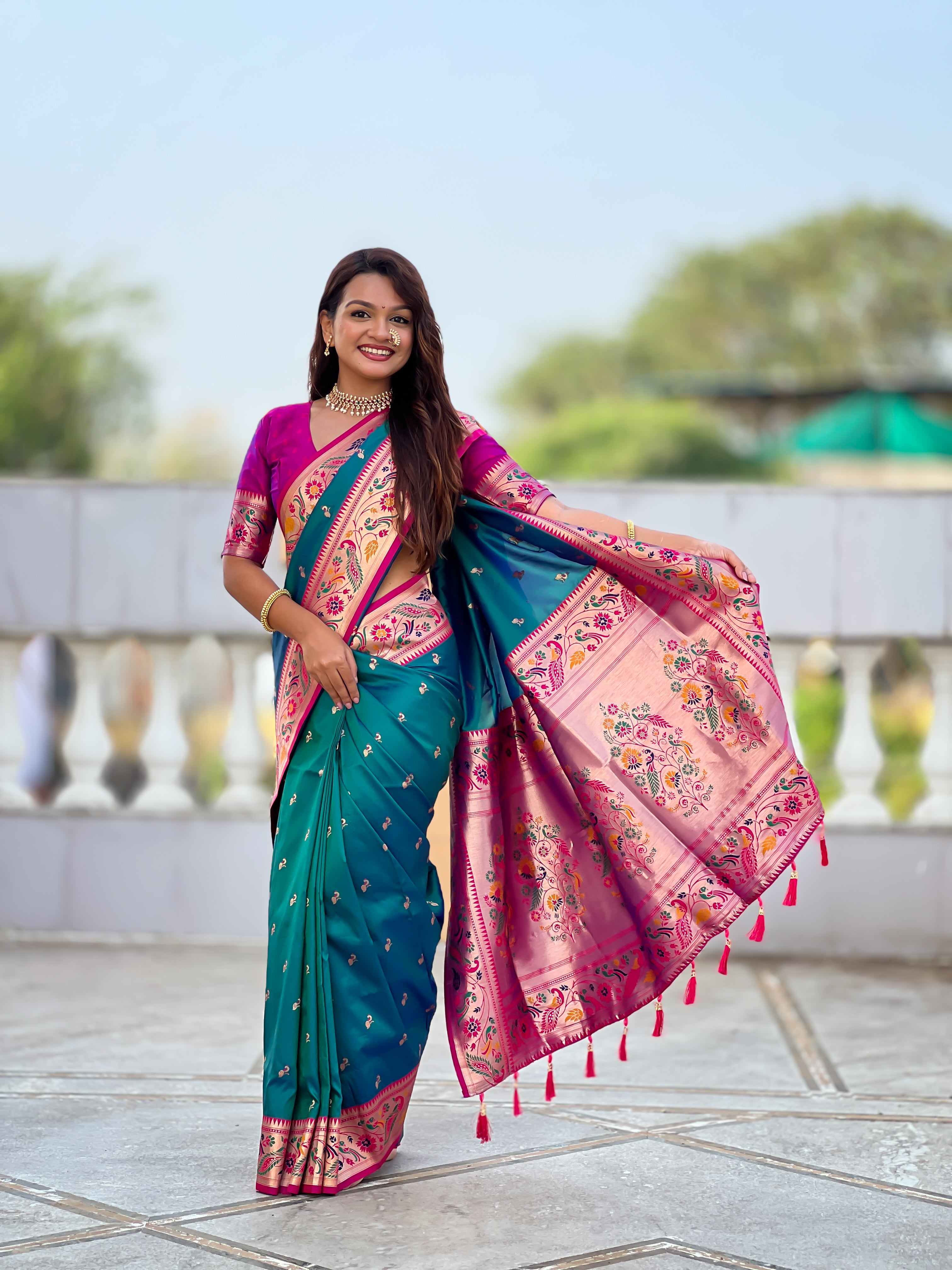 Rama Wedding Wear Soft Paithani Silk Saree