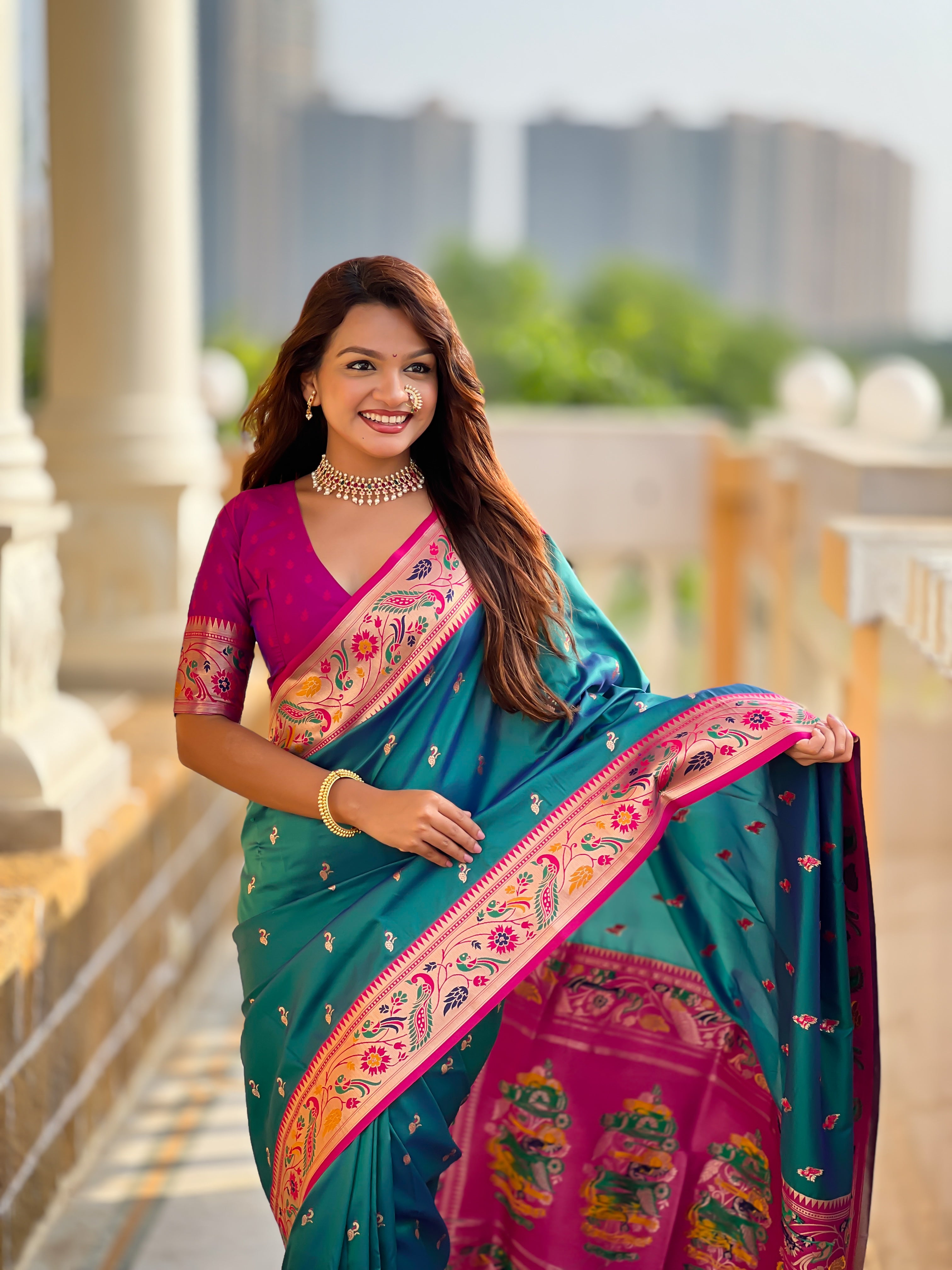 Rama Wedding Wear Soft Paithani Silk Saree