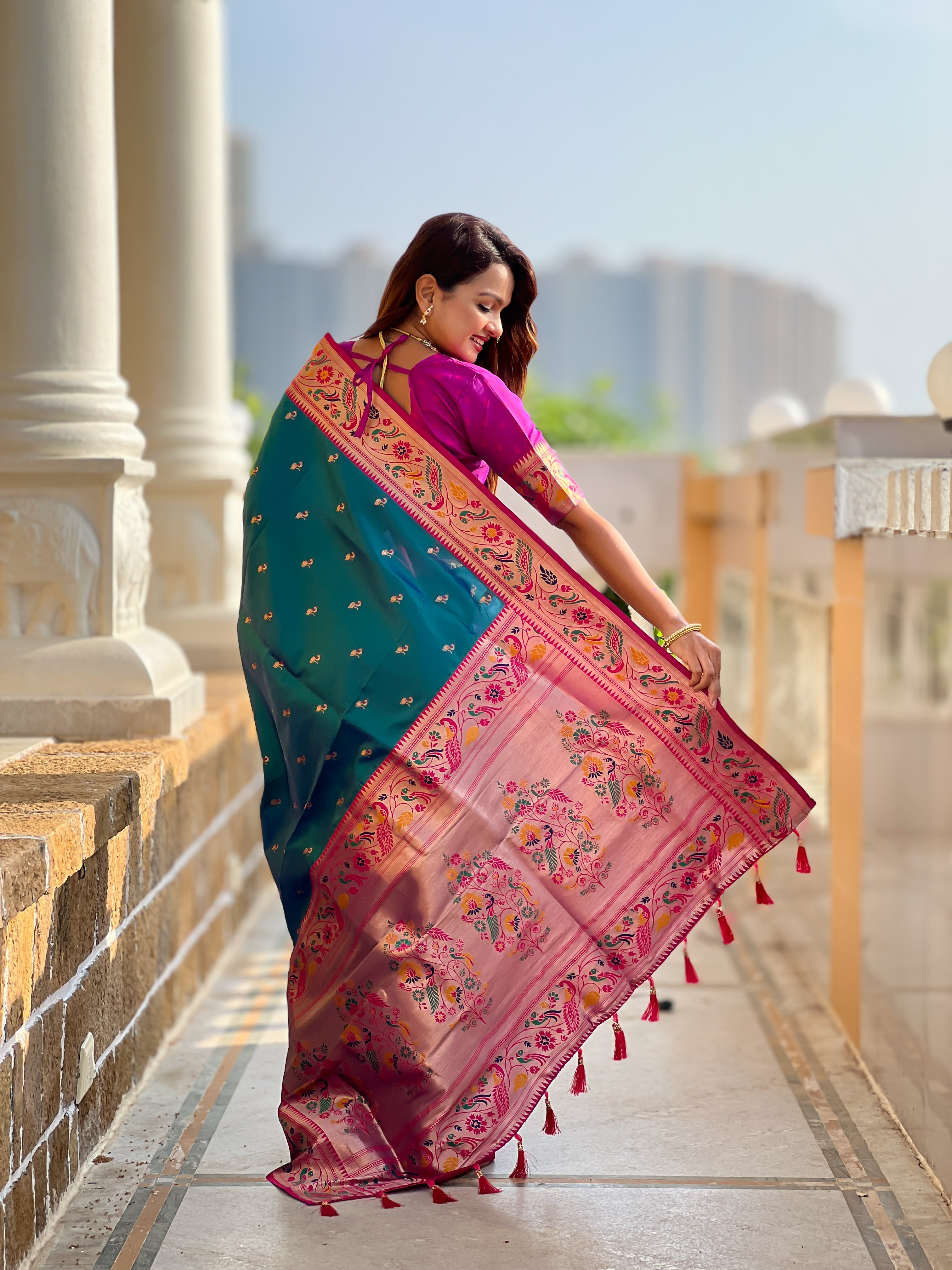 Rama Wedding Wear Soft Paithani Silk Saree
