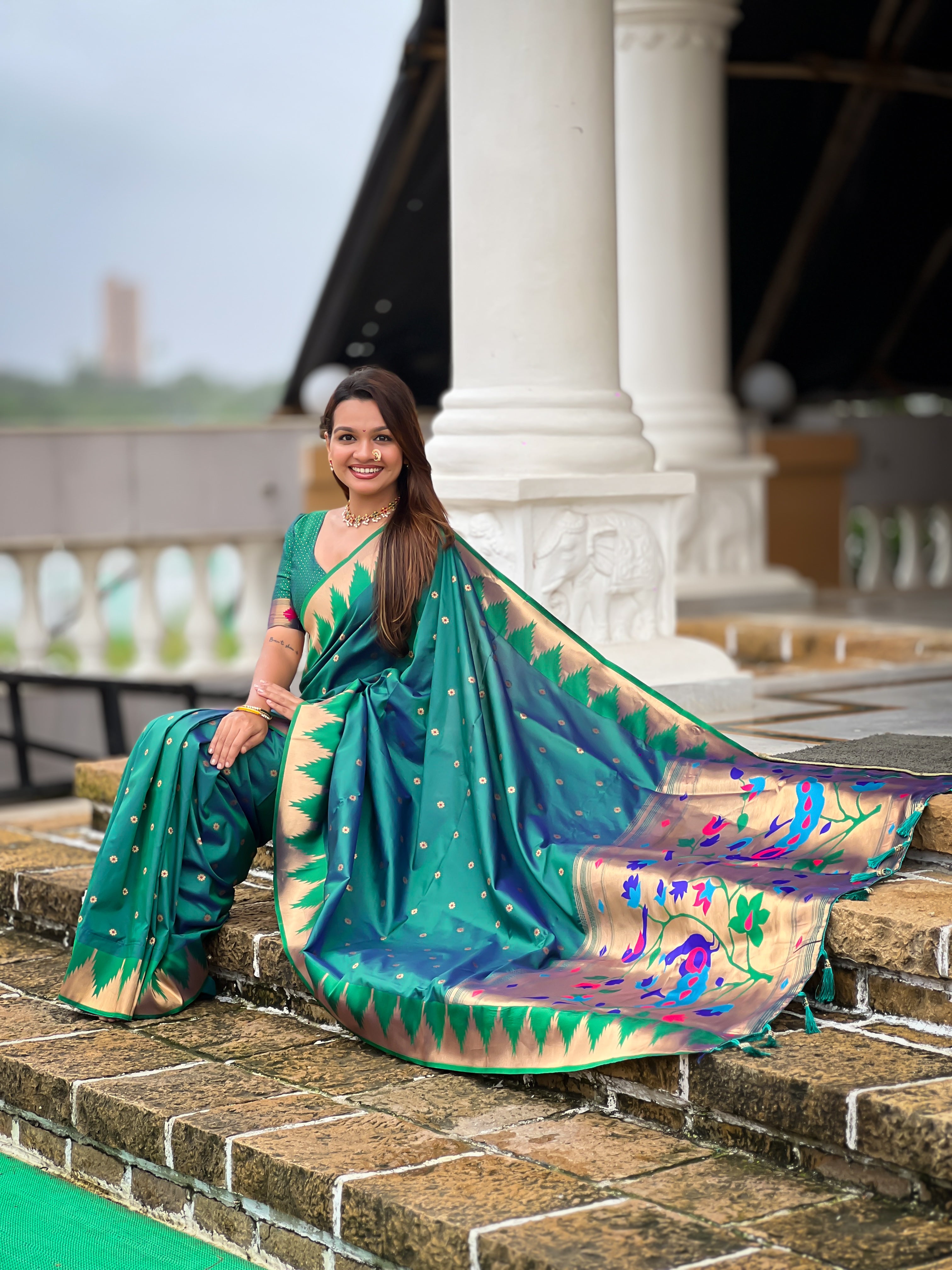 Rama Wedding Wear Soft Paithani Silk Saree