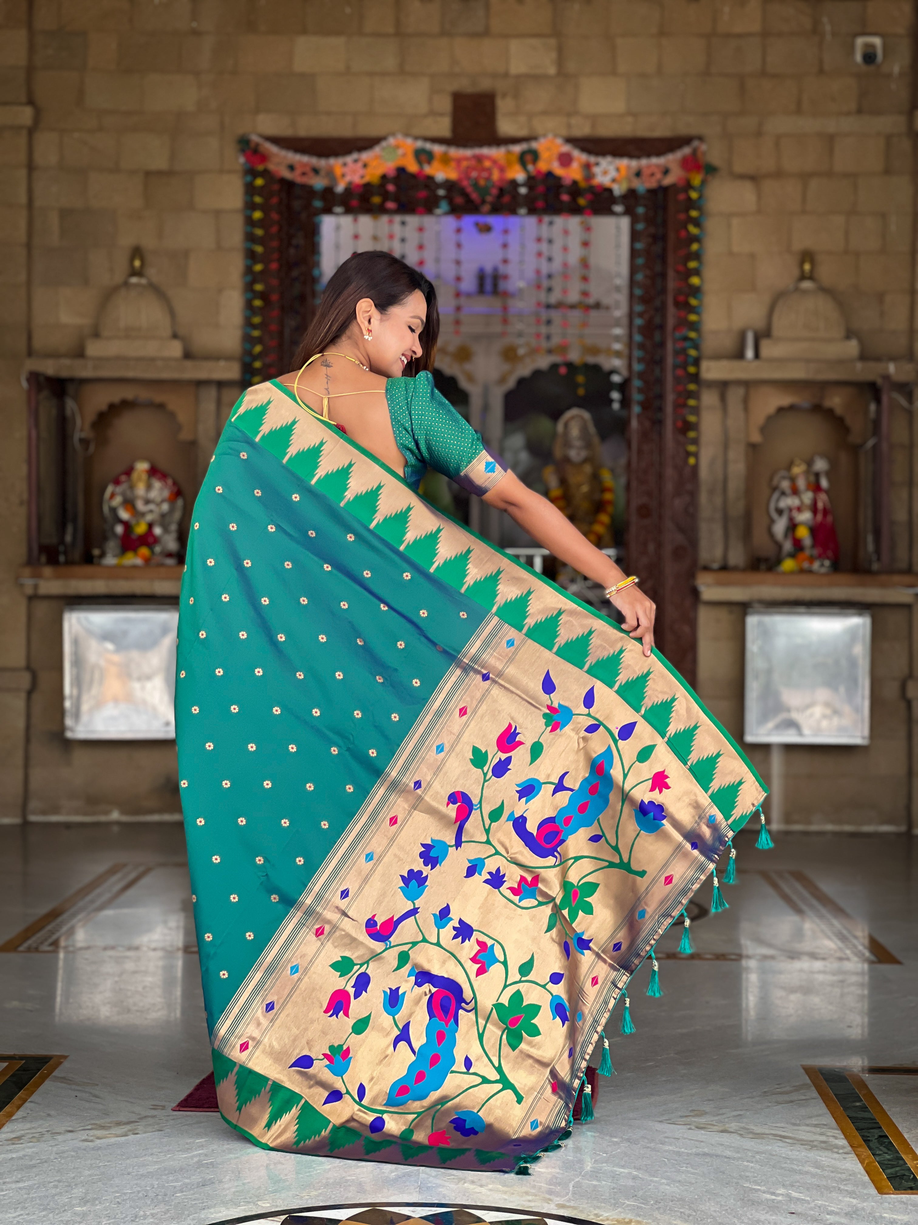 Rama Wedding Wear Soft Paithani Silk Saree