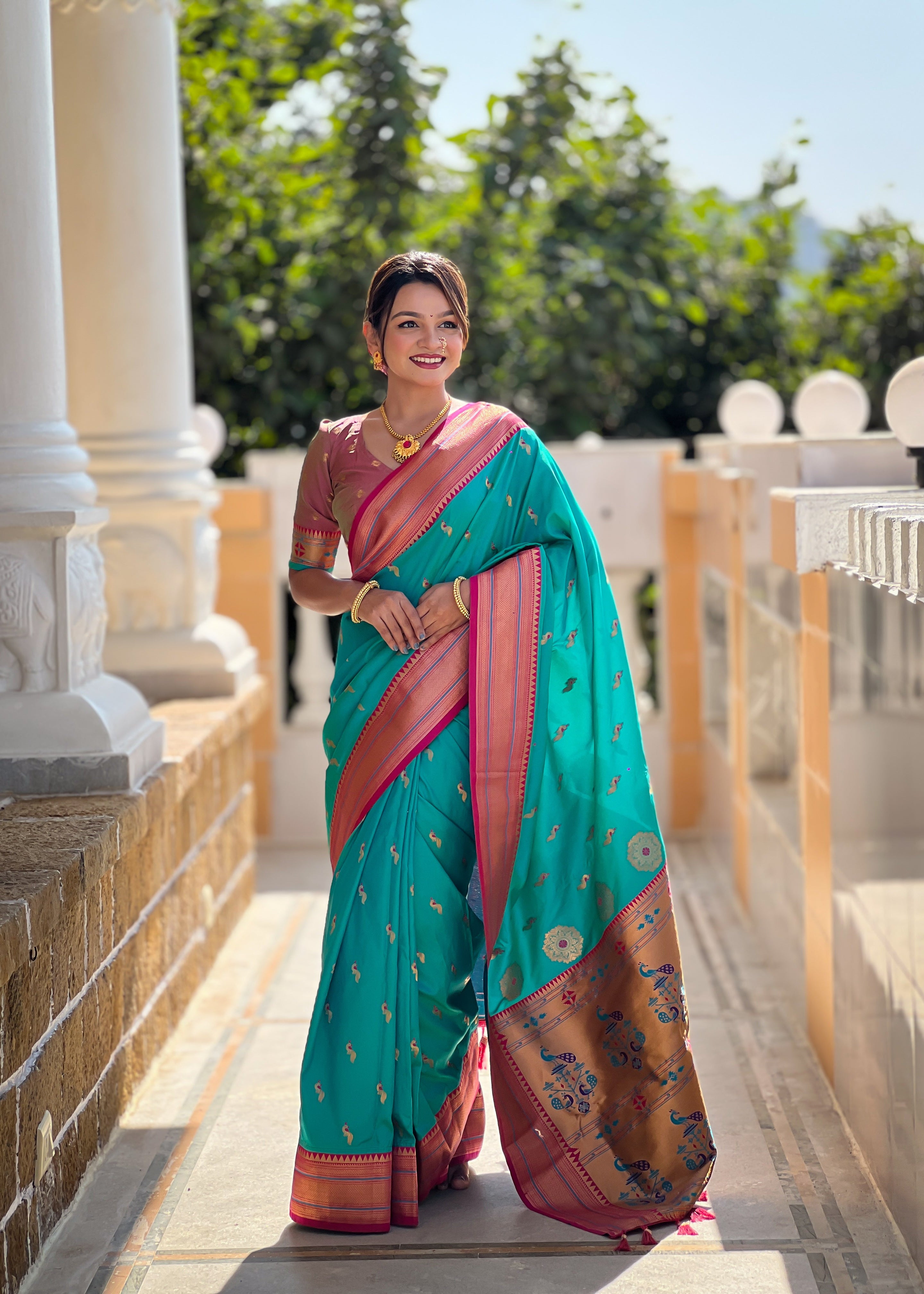 Rama Wedding Wear Soft Paithani Silk Saree
