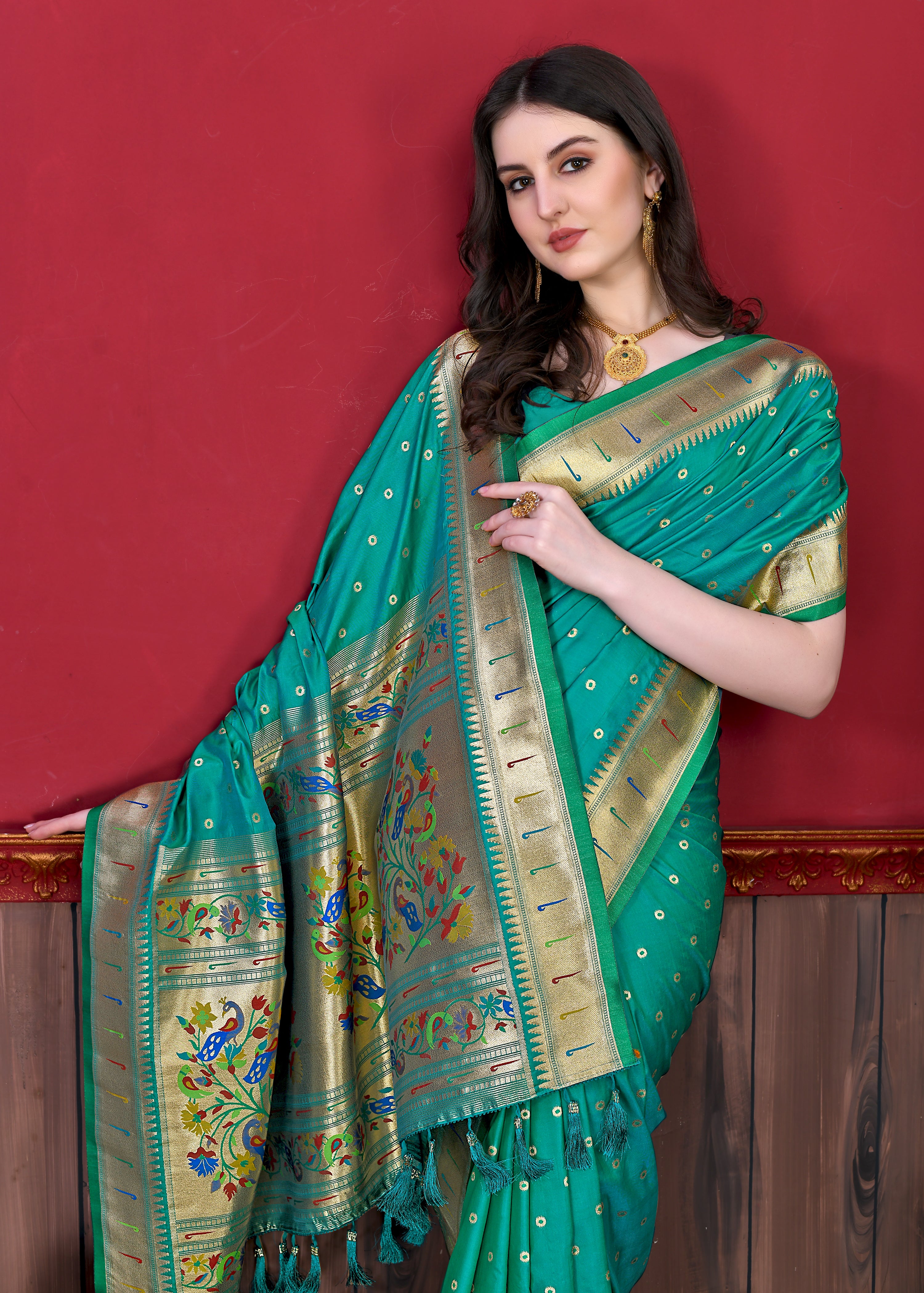 Rama Wedding Wear Soft Paithani Silk Saree