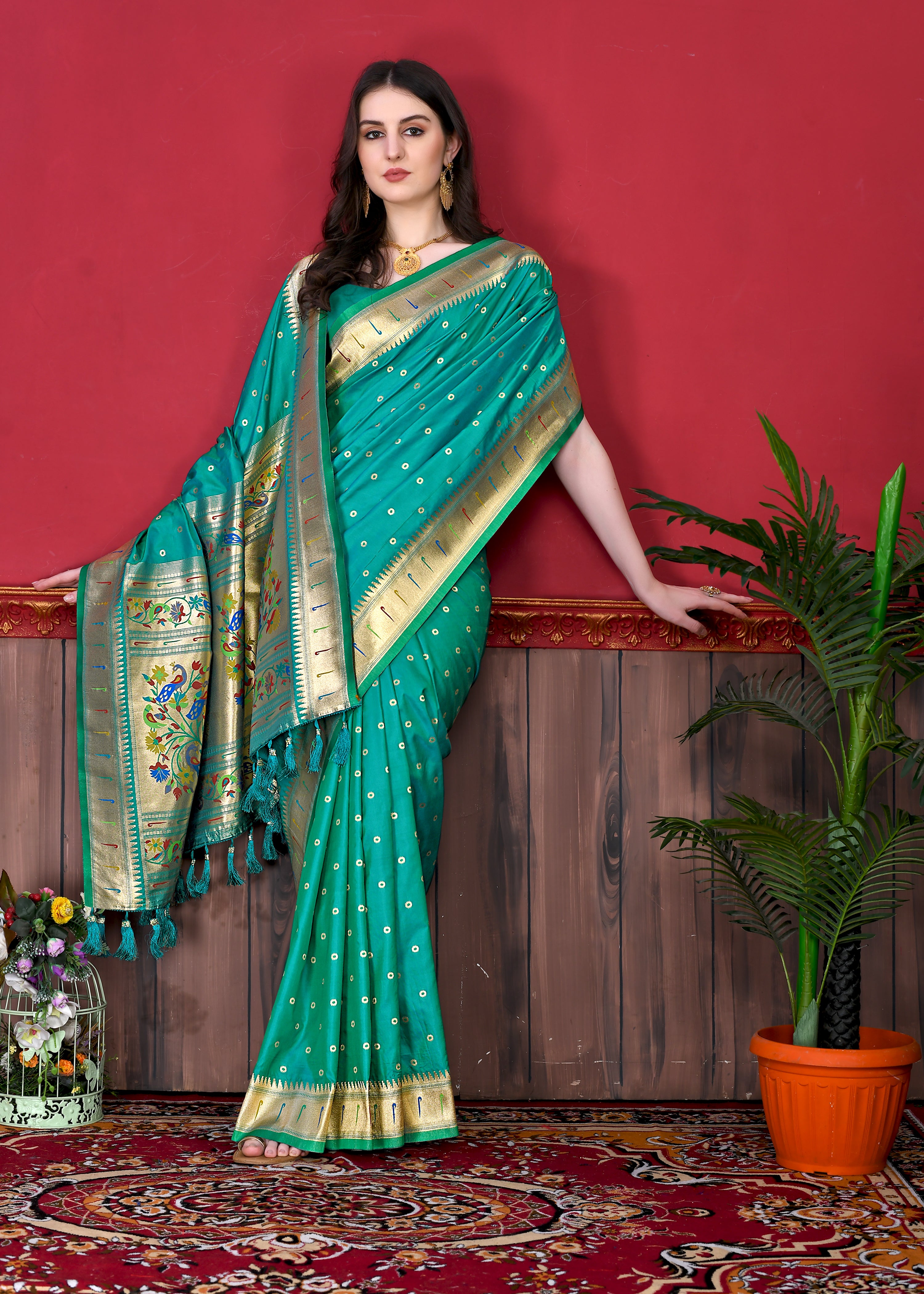 Rama Wedding Wear Soft Paithani Silk Saree