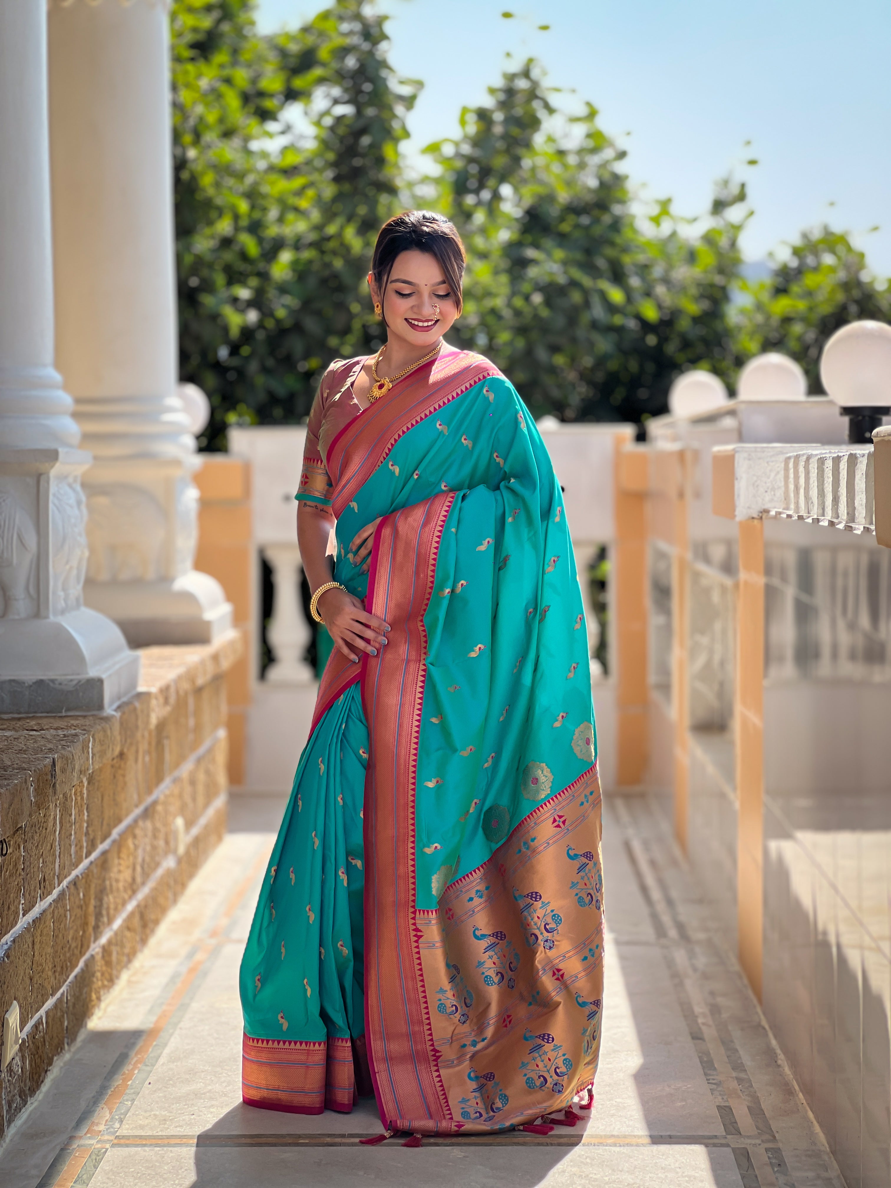 Rama Wedding Wear Soft Paithani Silk Saree