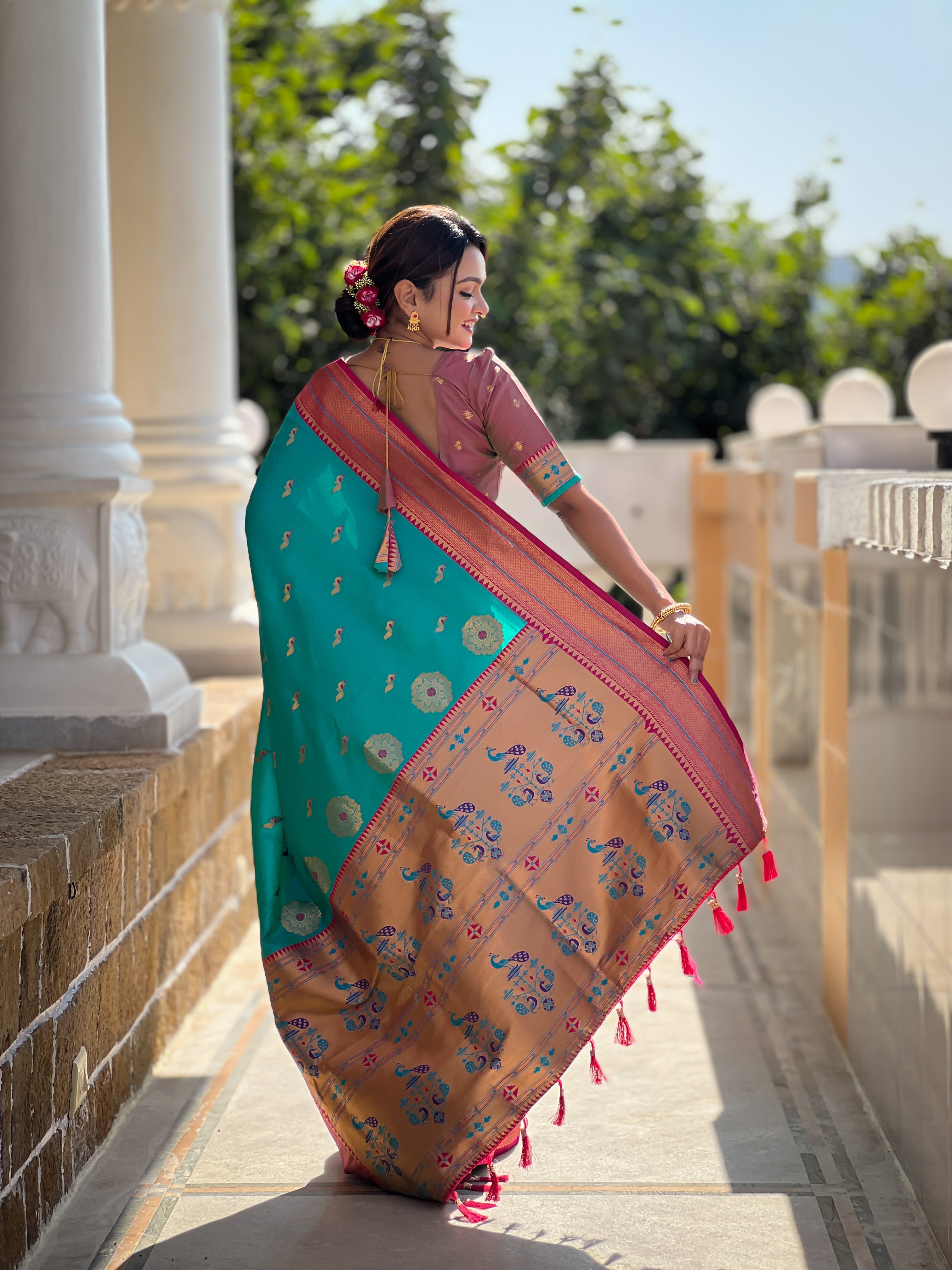 Rama Wedding Wear Soft Paithani Silk Saree