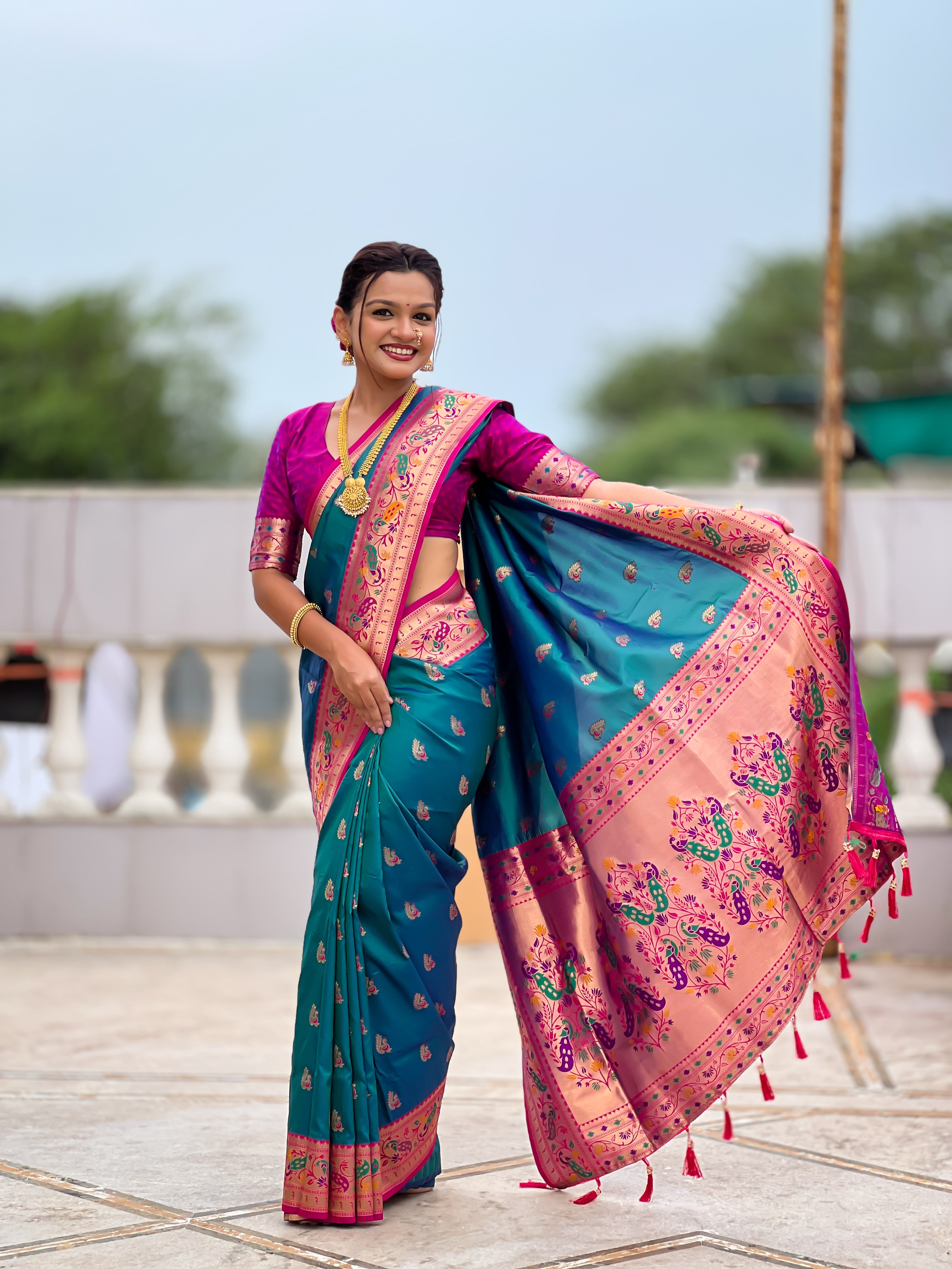Rama Wedding Wear Soft Paithani Silk Saree
