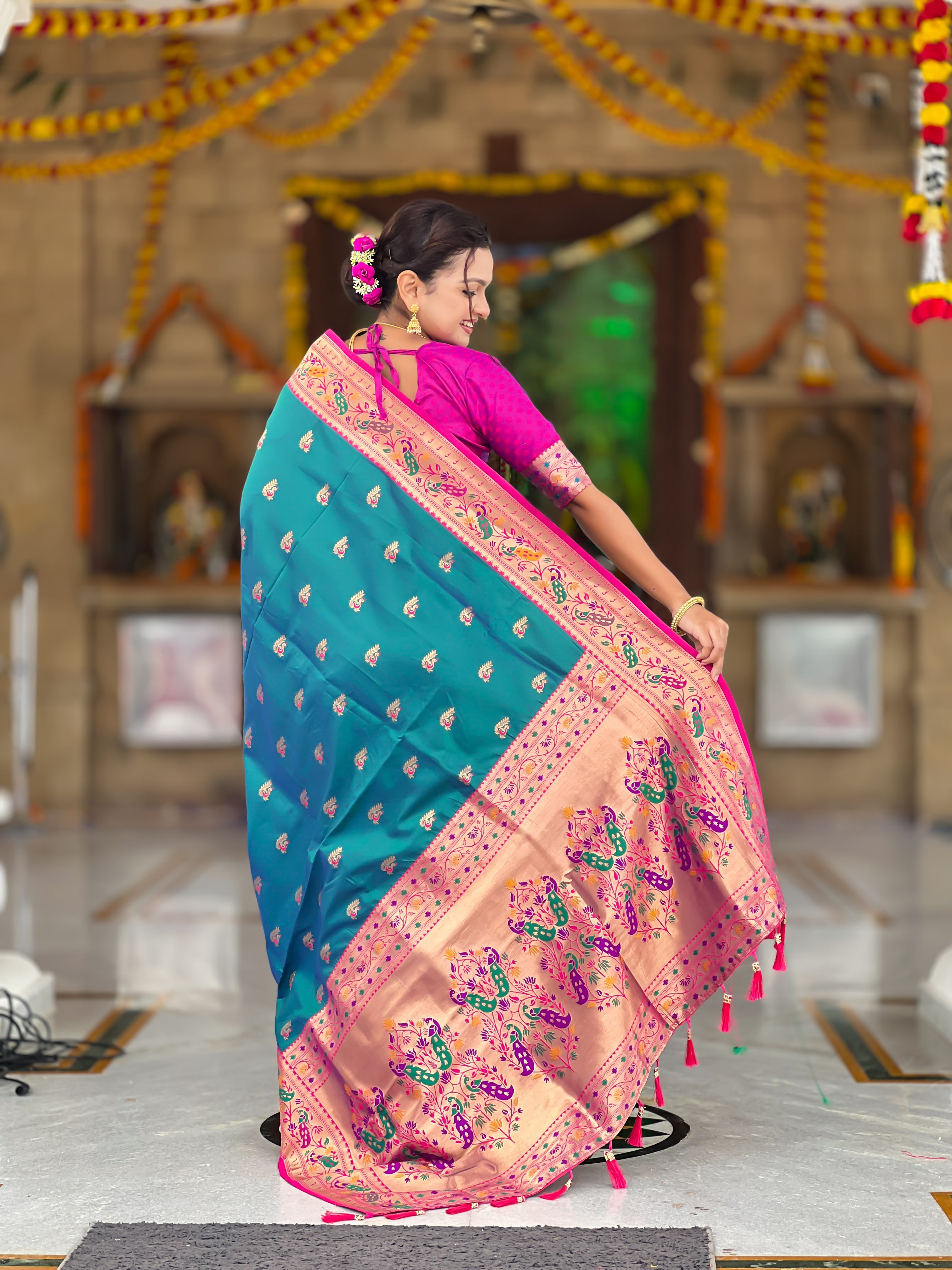 Rama Wedding Wear Soft Paithani Silk Saree