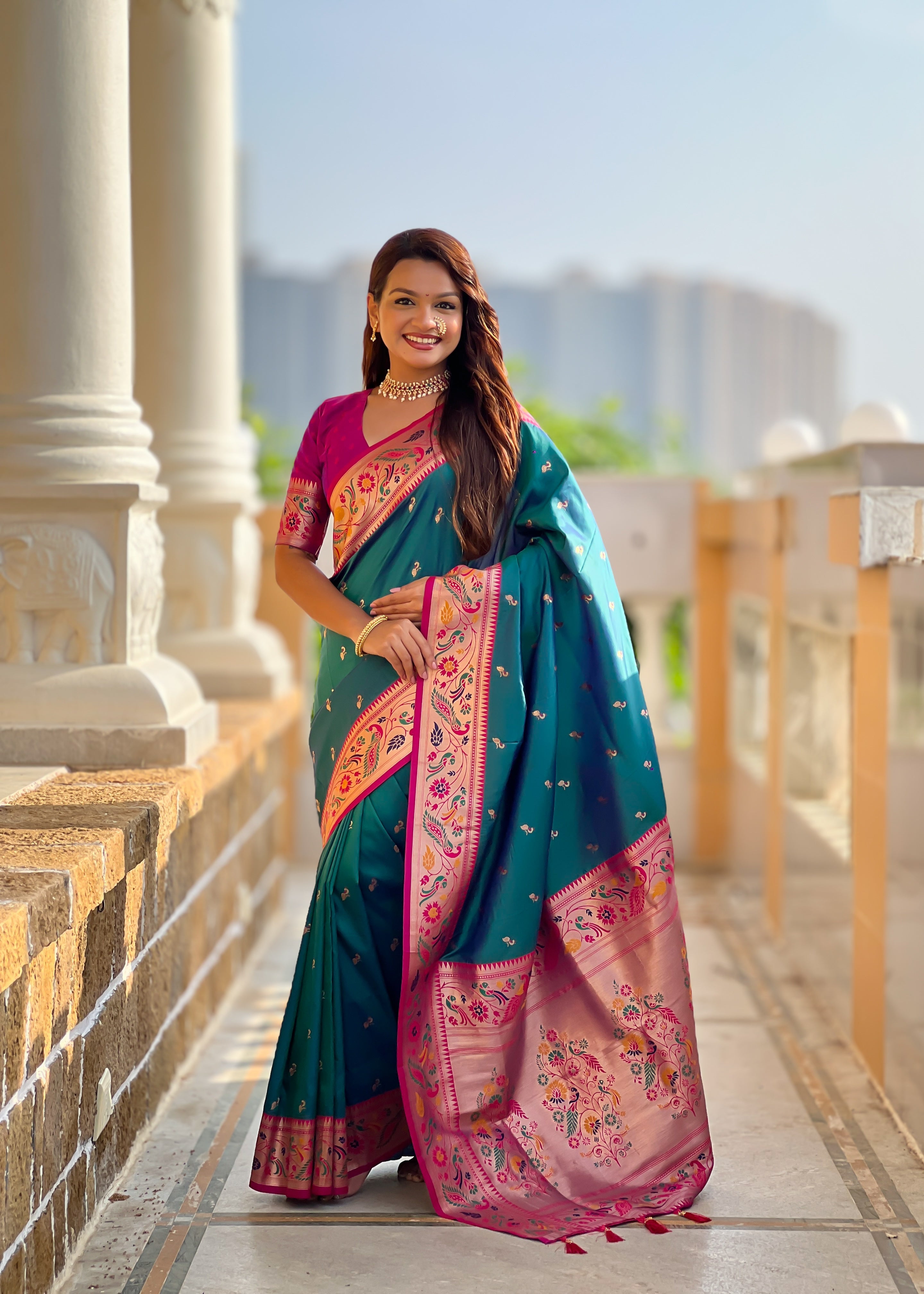 Rama Wedding Wear Soft Paithani Silk Saree